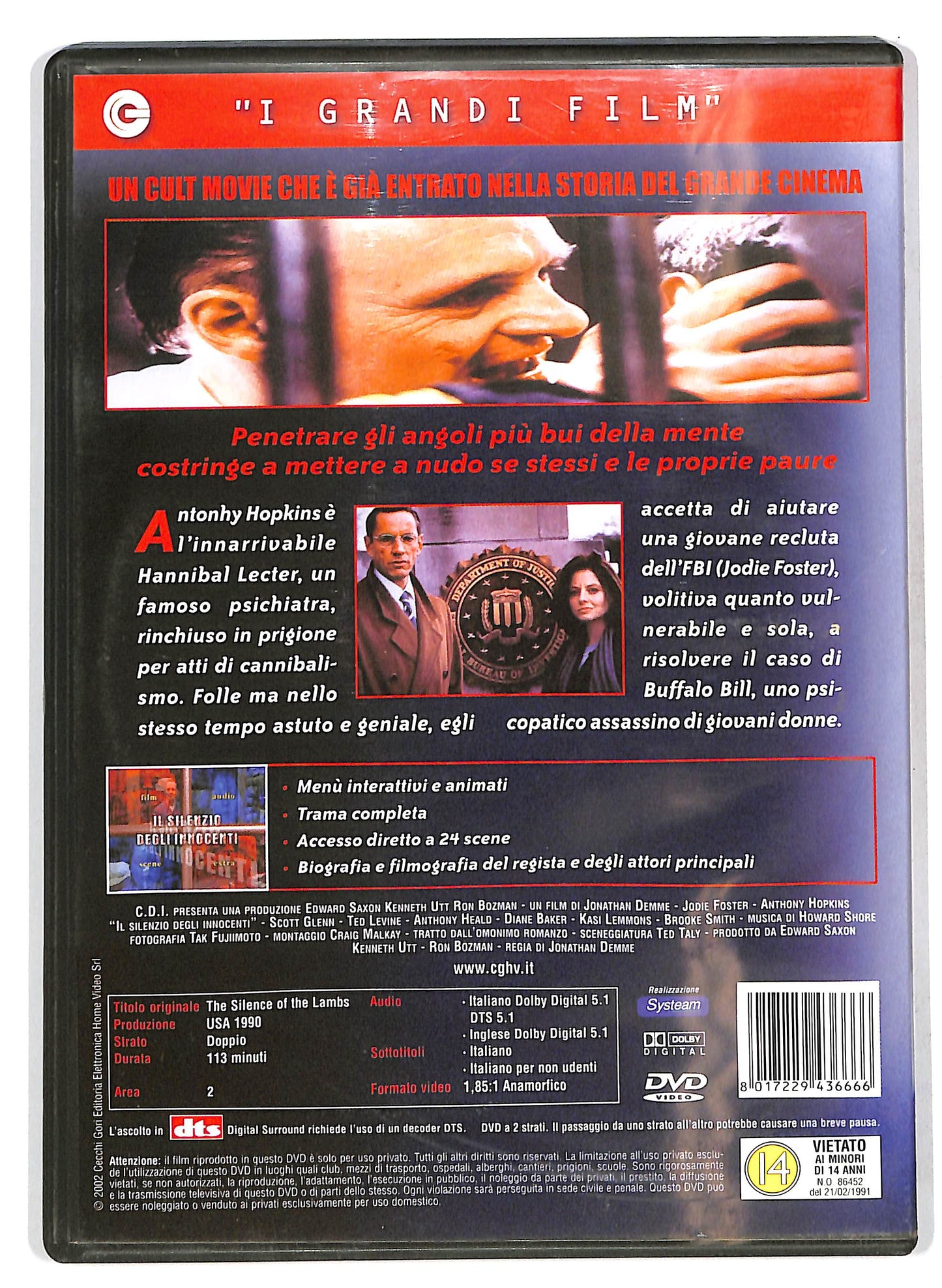 EBOND Il silenzio degli innocenti DVD D705522