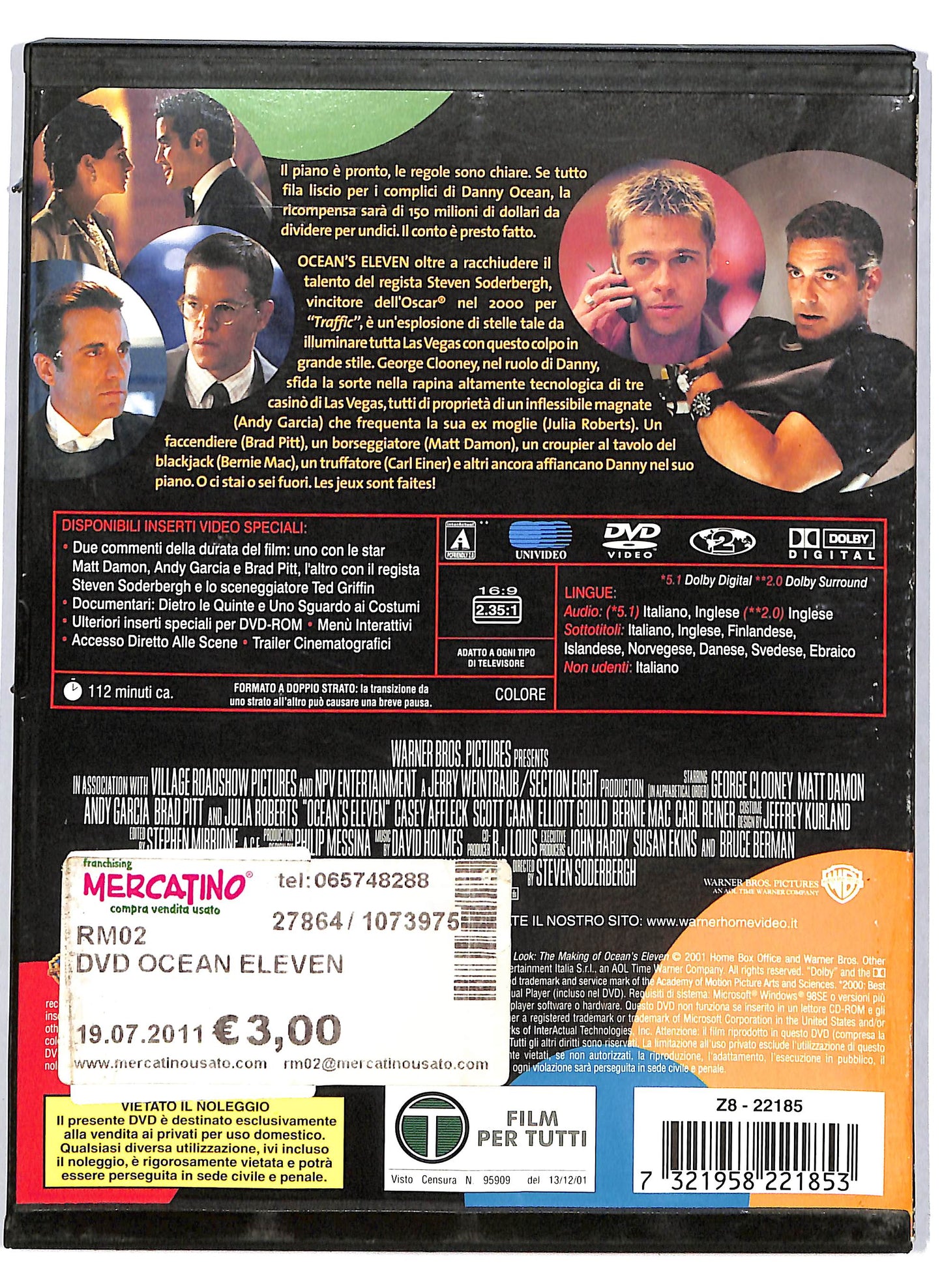 EBOND Ocean's Eleven - Fate il vostro gioco SNAPPER DVD D705720