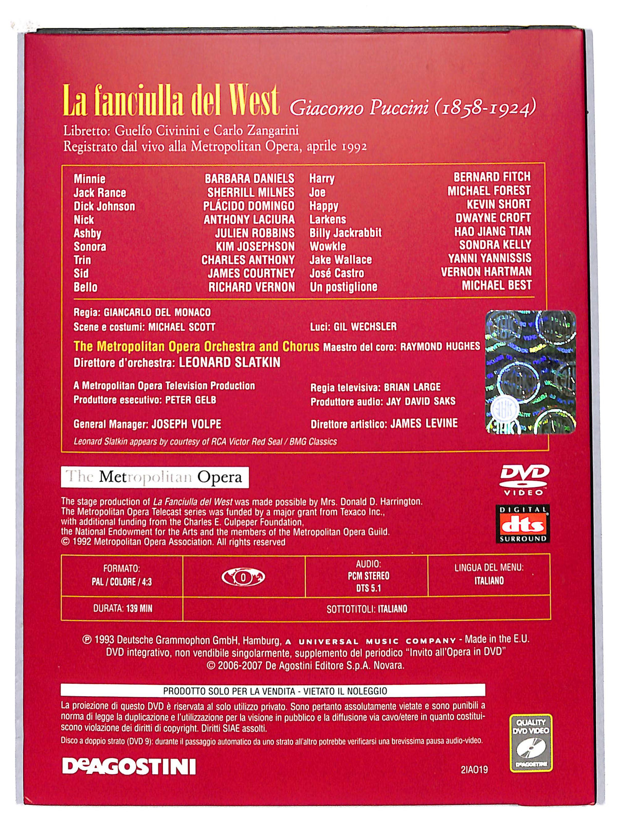 EBOND Invito all'opera Vol 19 - La fanciulla del West EDITORIALE DVD D706408