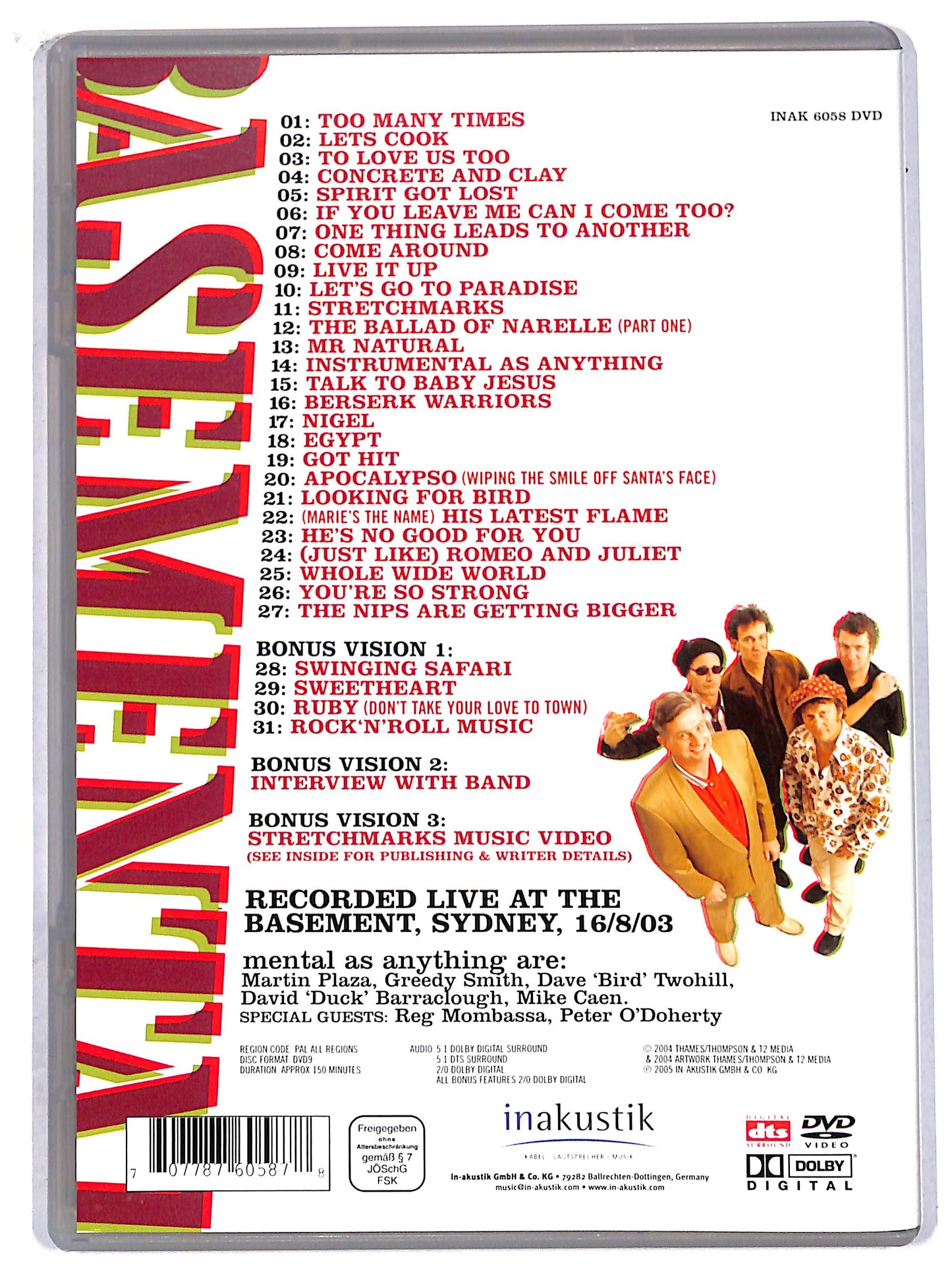 EBOND Mental as anything basemental DVD D706508