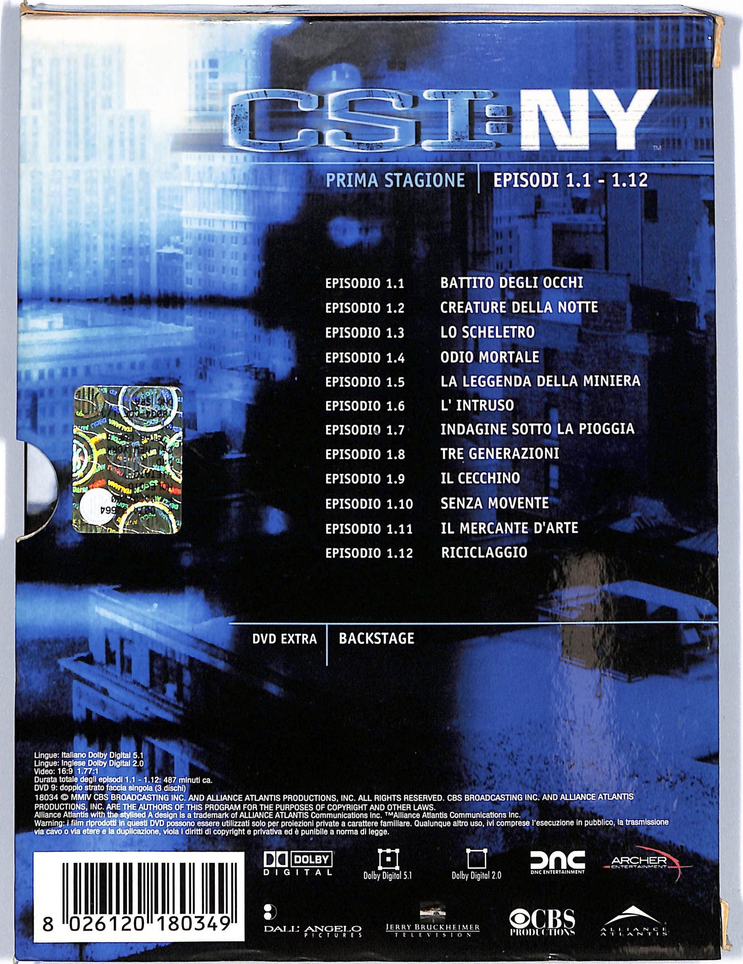 EBOND CSI: NY - prima stagione, episodi 1.1 a 1.12 DVD D706761