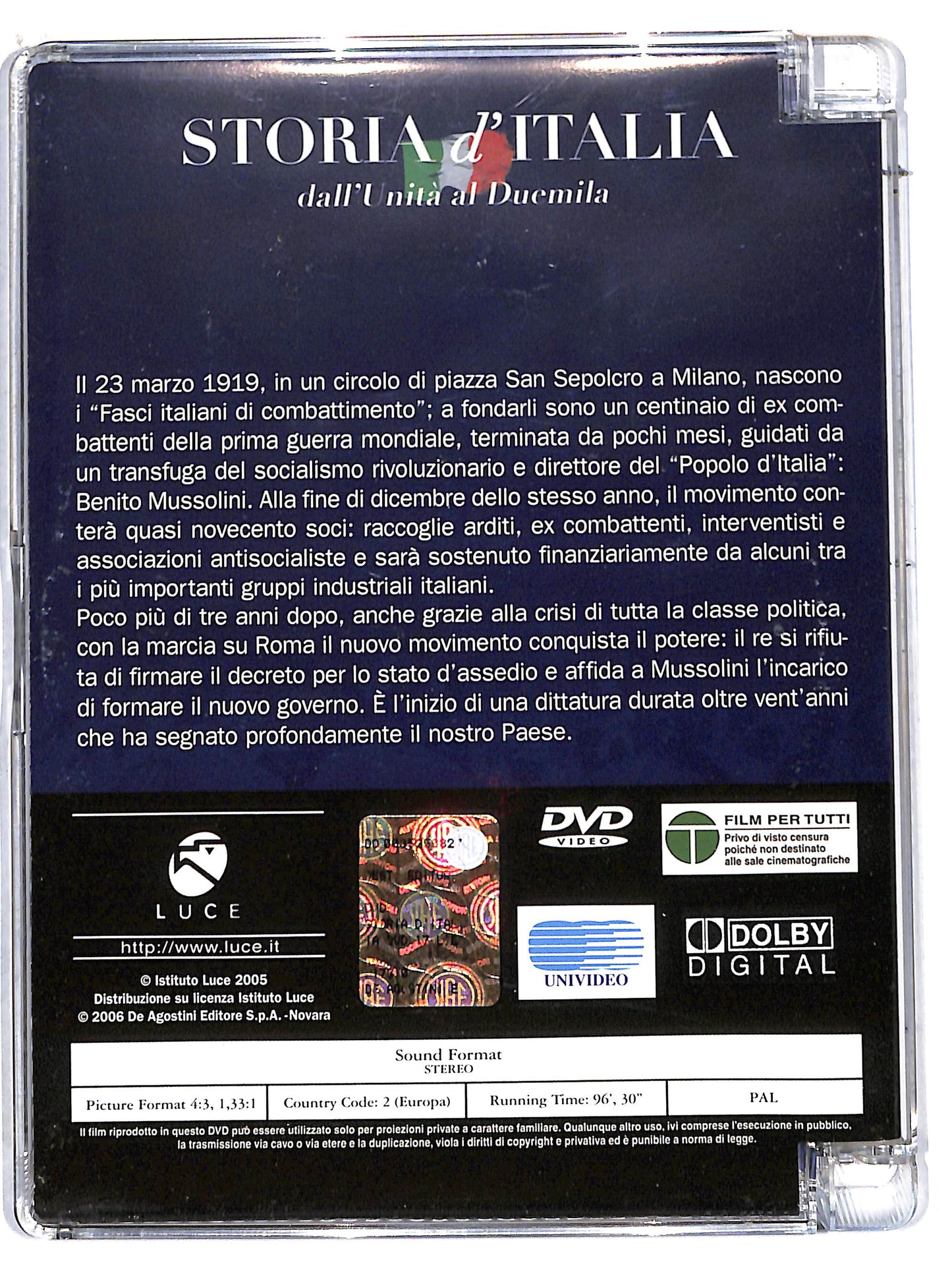EBOND L'avvento del regime fascista (1922-1925) EDITORIALE DVD D706889