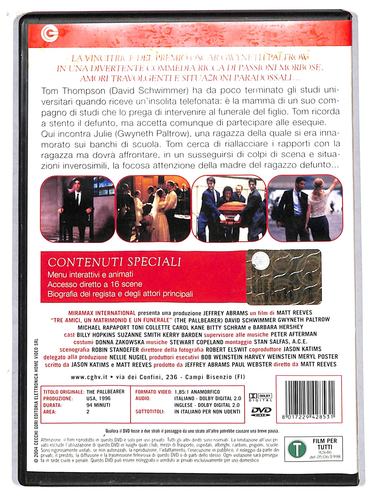EBOND tre amici, un matrimonio e un funerale DVD D707631