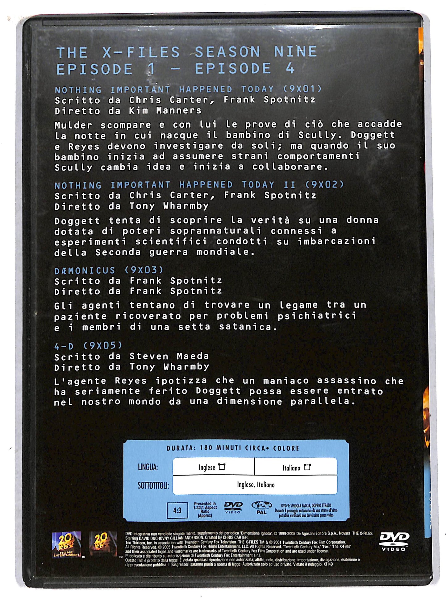 EBOND the x files collection volume 1 season nine EDITORIALE DVD D707639