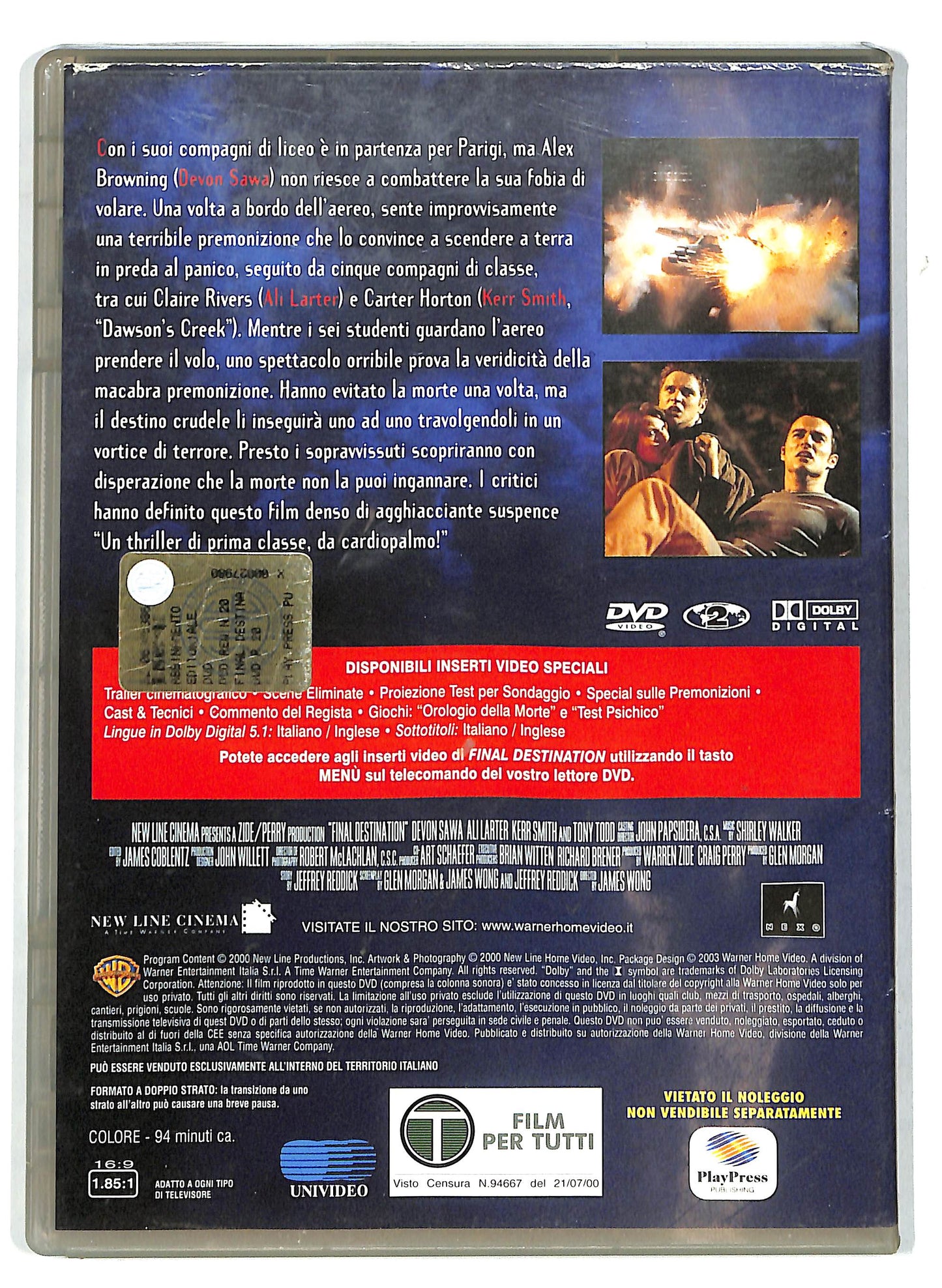 EBOND Final Destination EDITORIALE DVD D712340