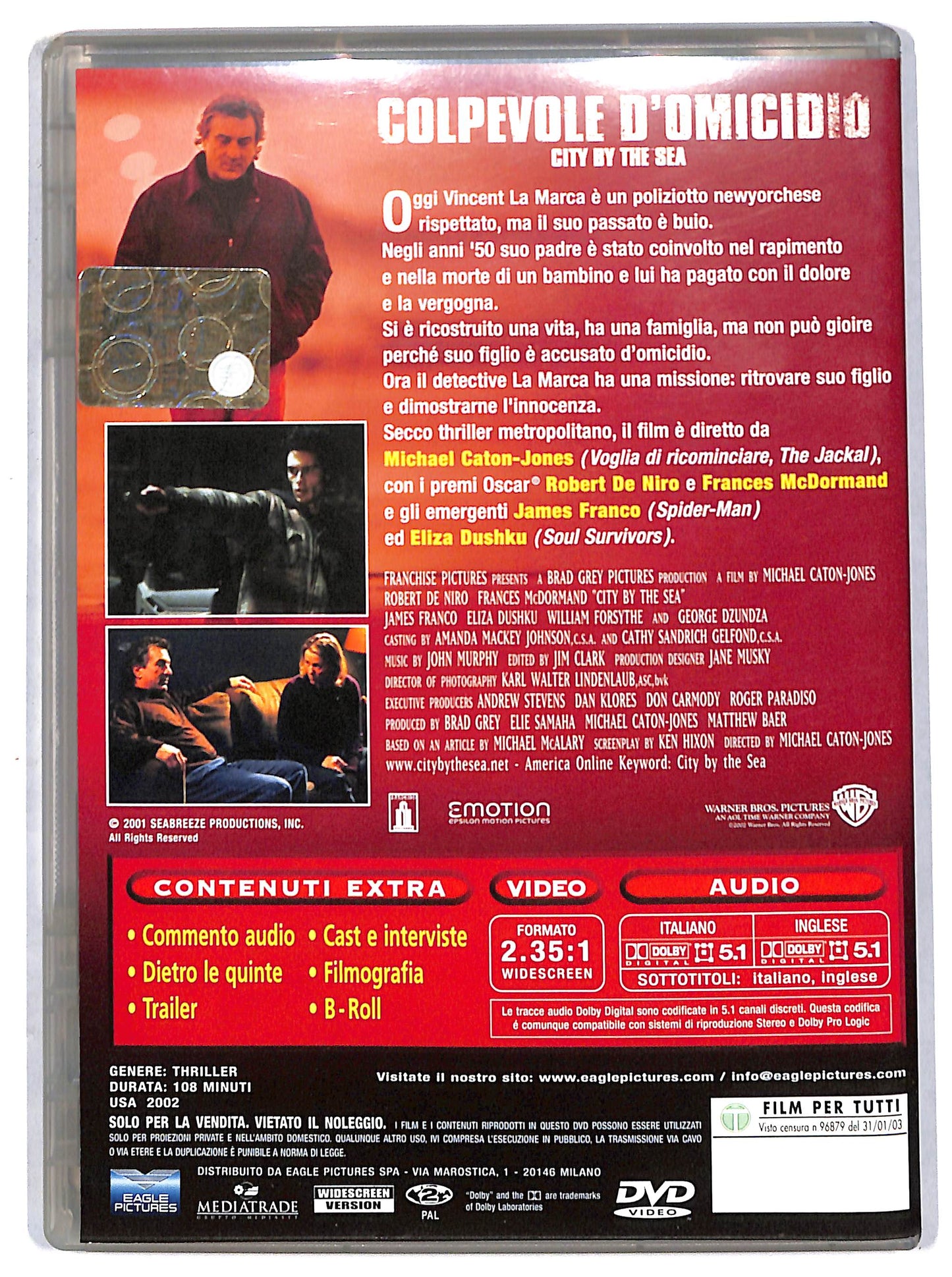 EBOND Colpevole d'omicidio EDITORIALE DVD D712519