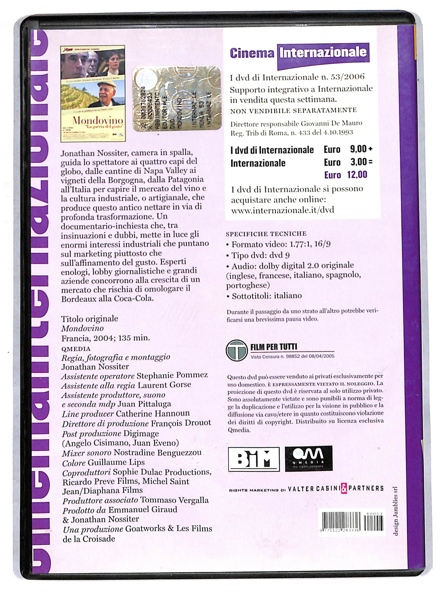 EBOND Mondovino EDITORIALE DVD D713230