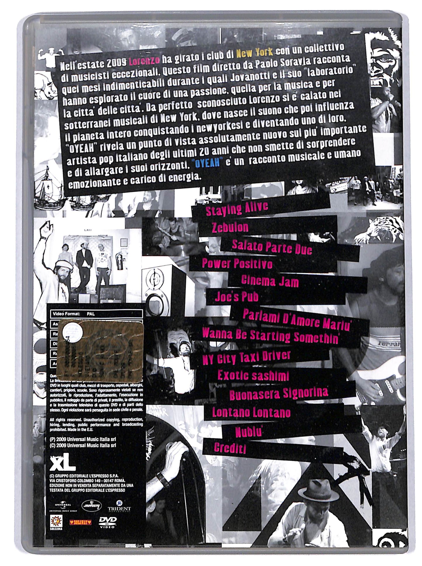 EBOND Jovanotti Soleluna NY Lab Oyeah EDITORIALE DVD D715107