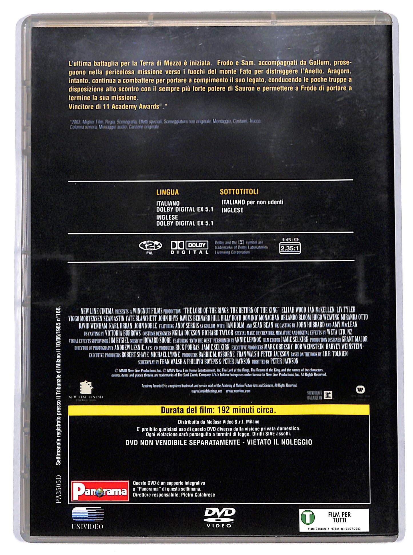 EBOND Il Signore degli Anelli - Il ritorno del re EDITORIALE DVD D715135