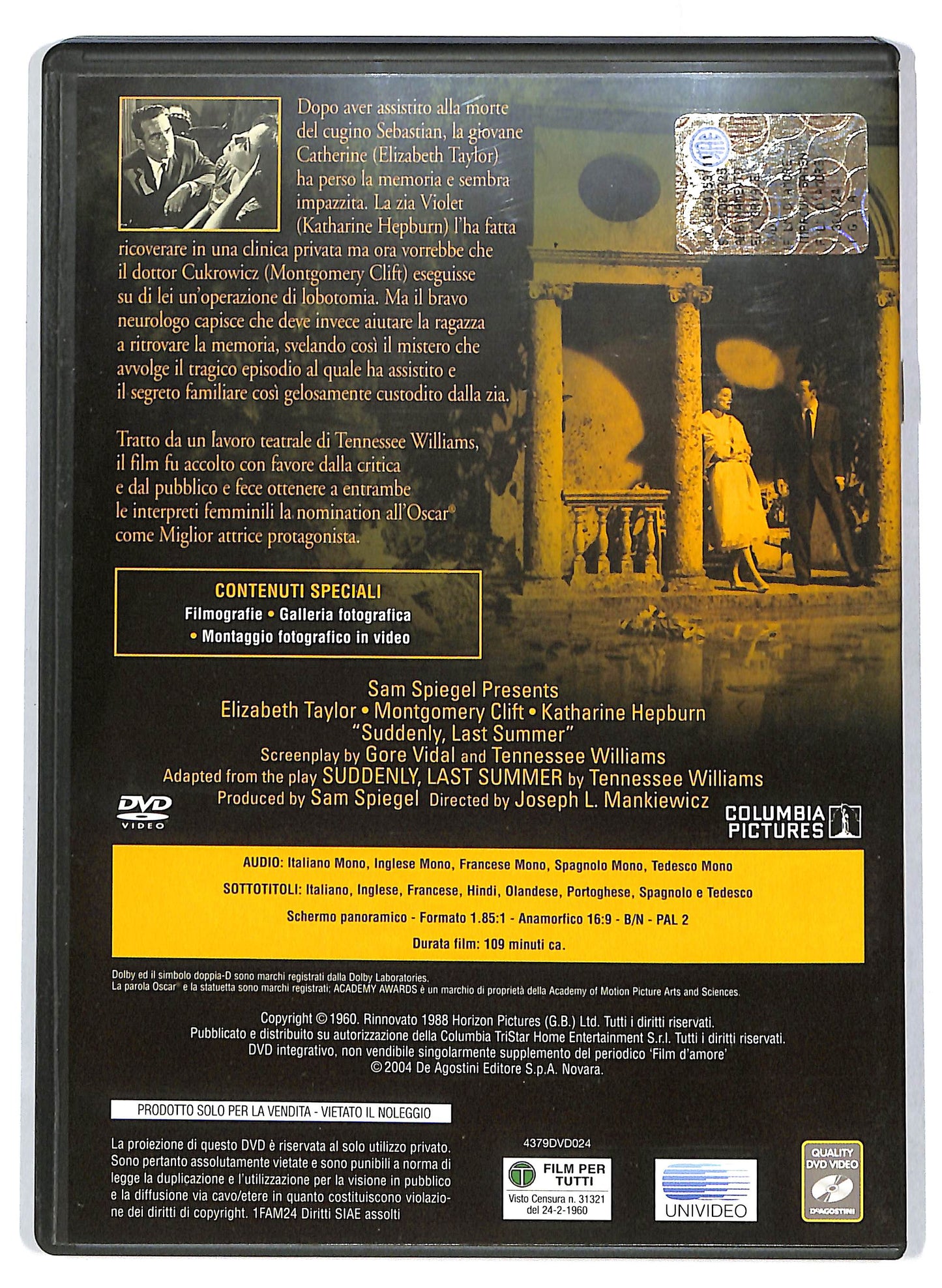 EBOND Film d'amore - Improvvisamente l'estate scorsa EDITORIALE DVD D715511