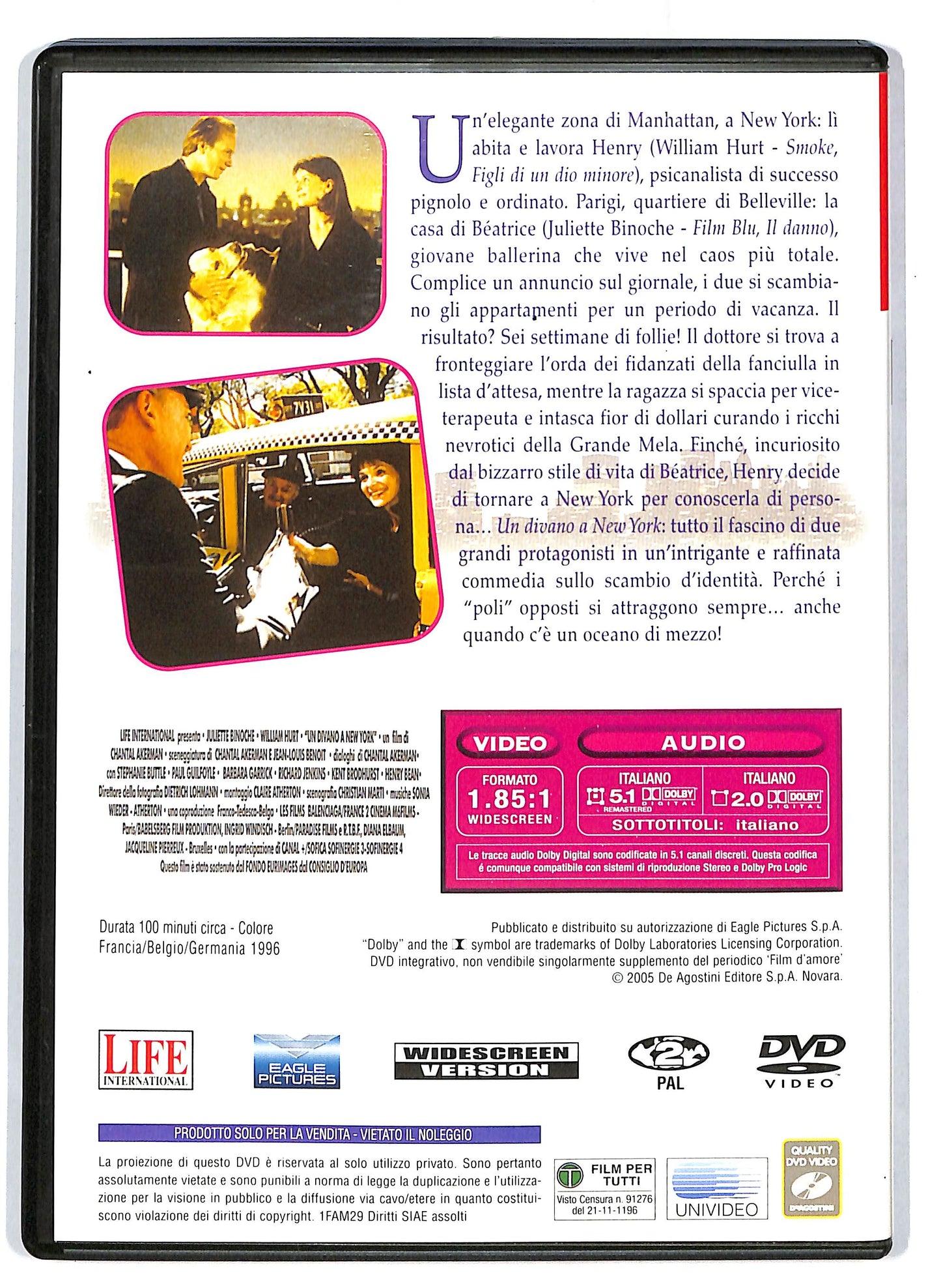 EBOND Film d'amore - Un divano a New York EDITORIALE DVD D715514