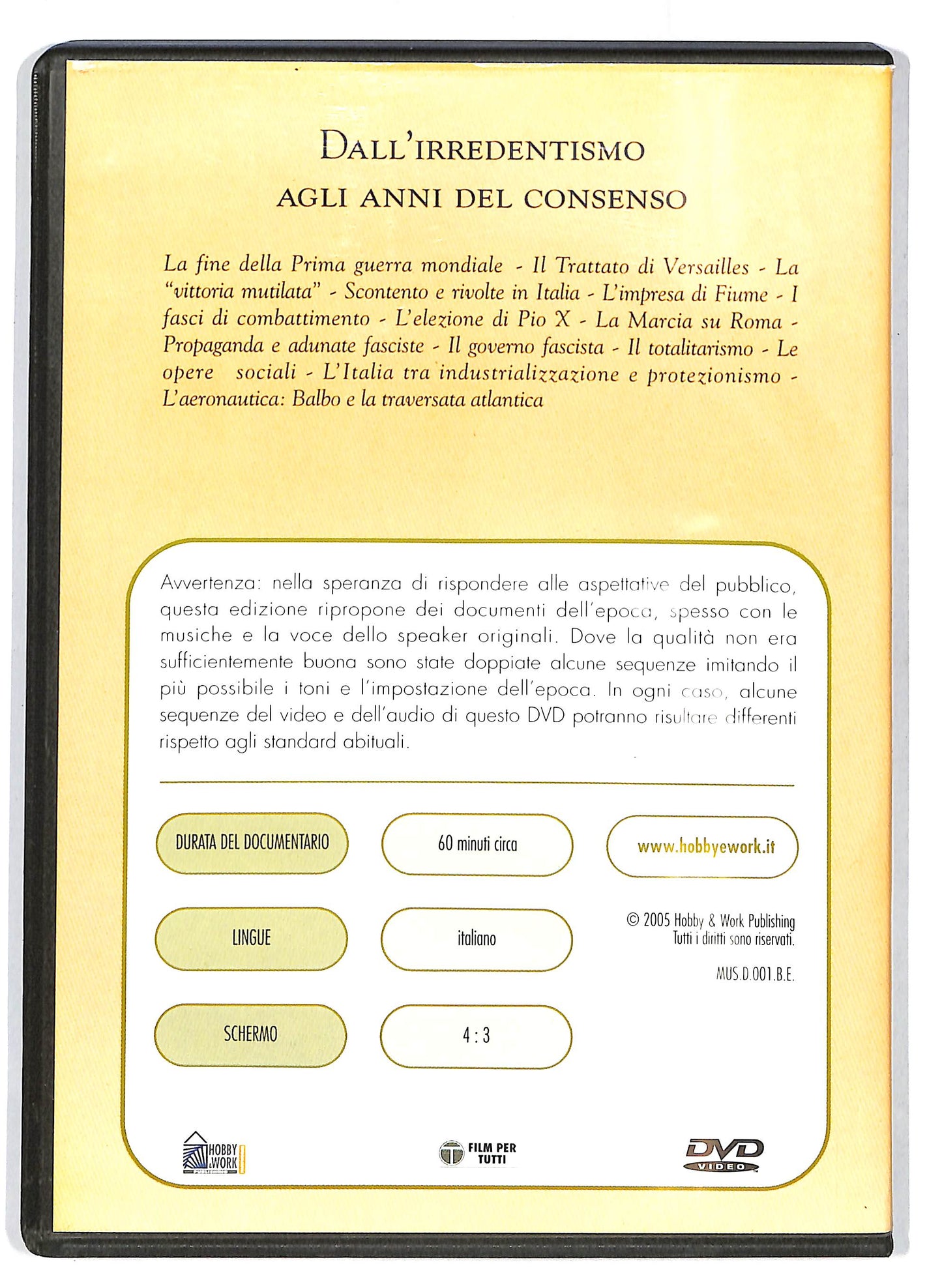 EBOND Mussolini Dall'irredentismo agli anni del consenso EDITORIALE DVD D715519