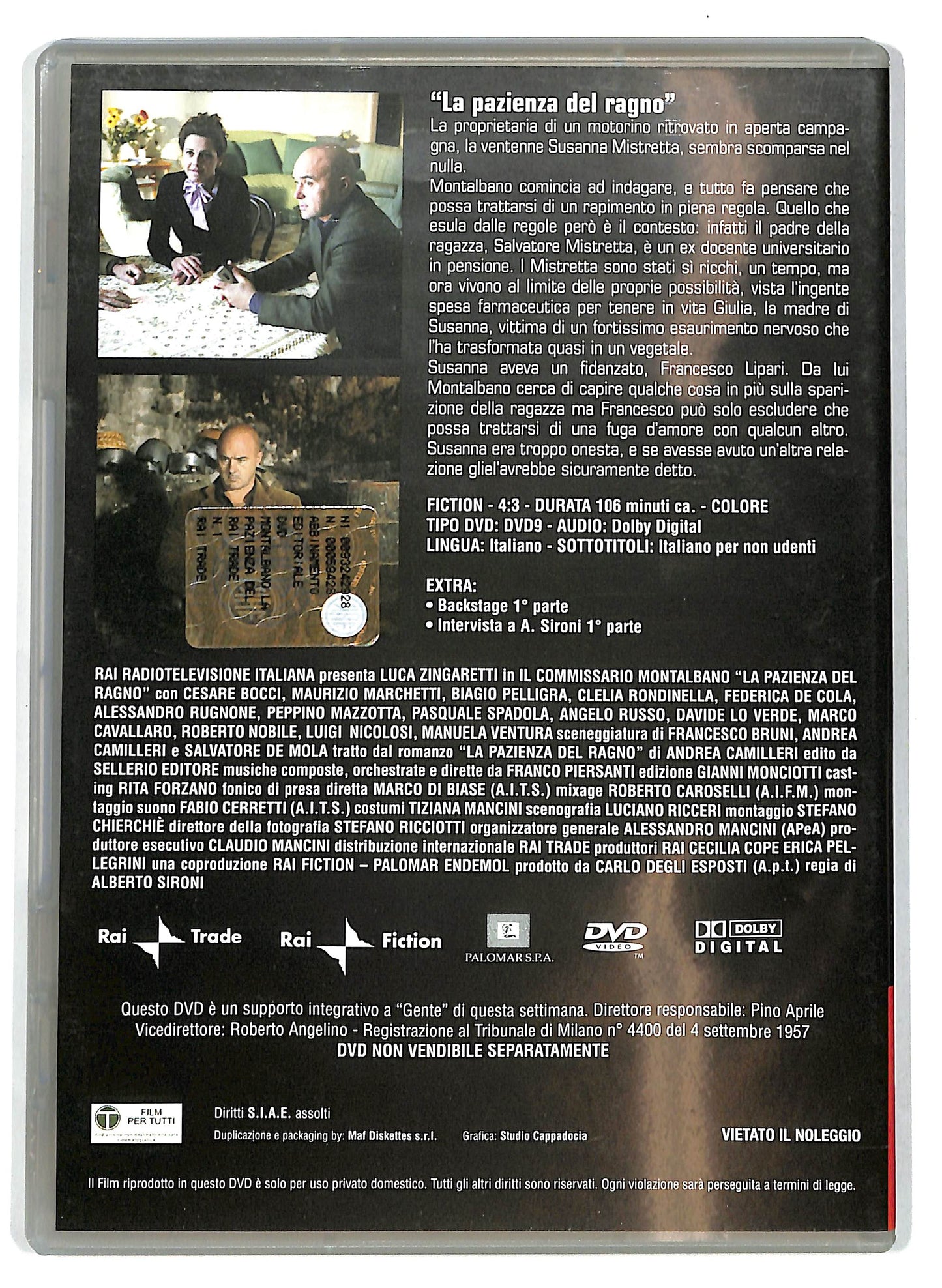 EBOND Commissario Montalbano La pazienza del ragno vol.1 EDITORIALE DVD D715749