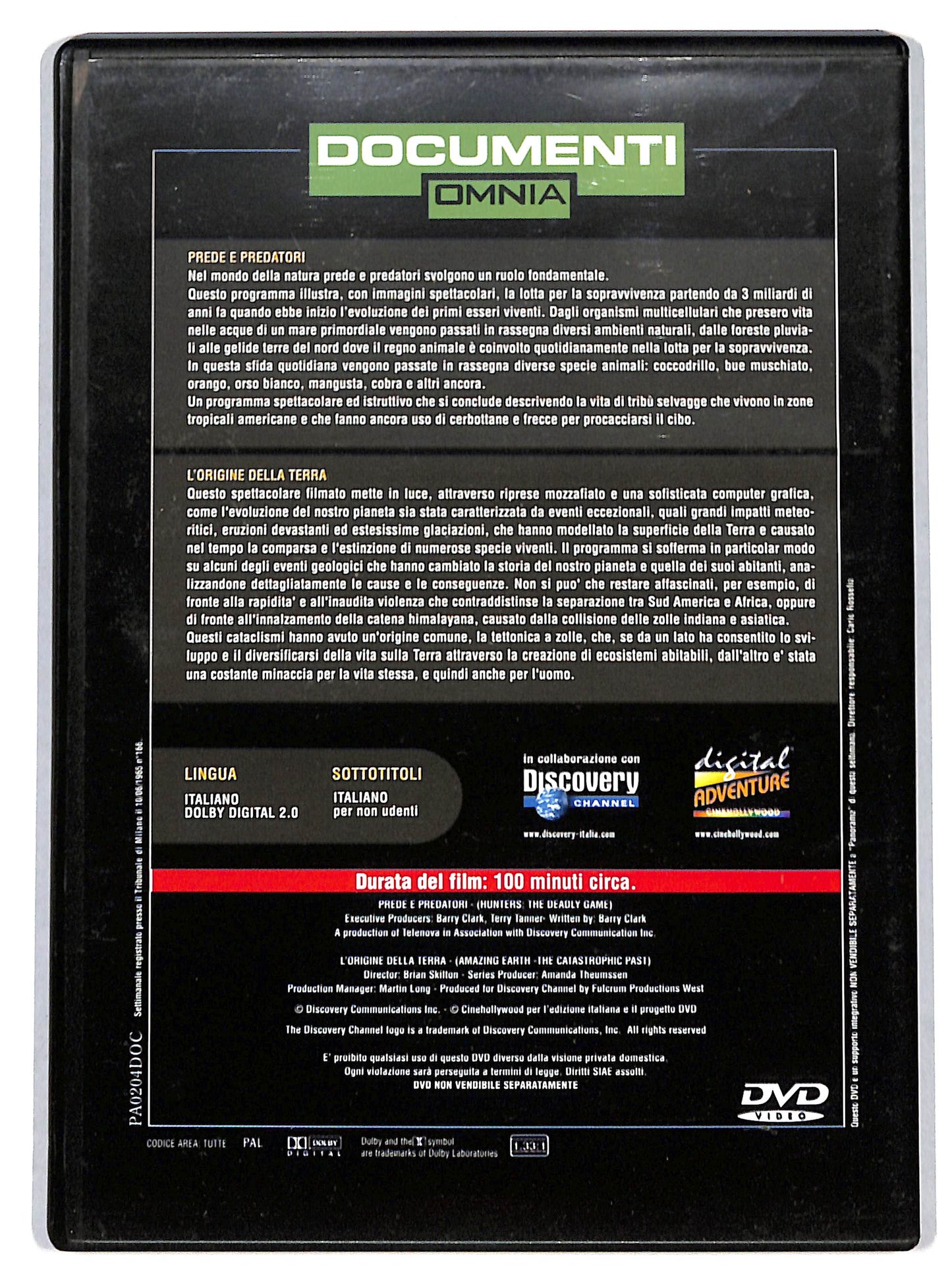 EBOND Omnia - Prede e predatori l'origine della Terra EDITORIALE DVD D715926