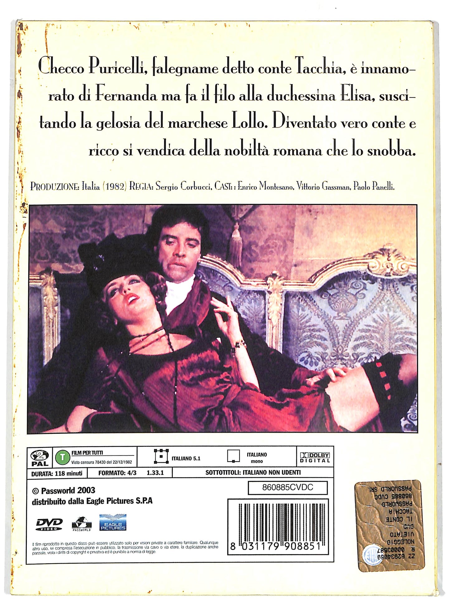 EBOND Il conte Tacchia - DIGIPACK DVD D718534