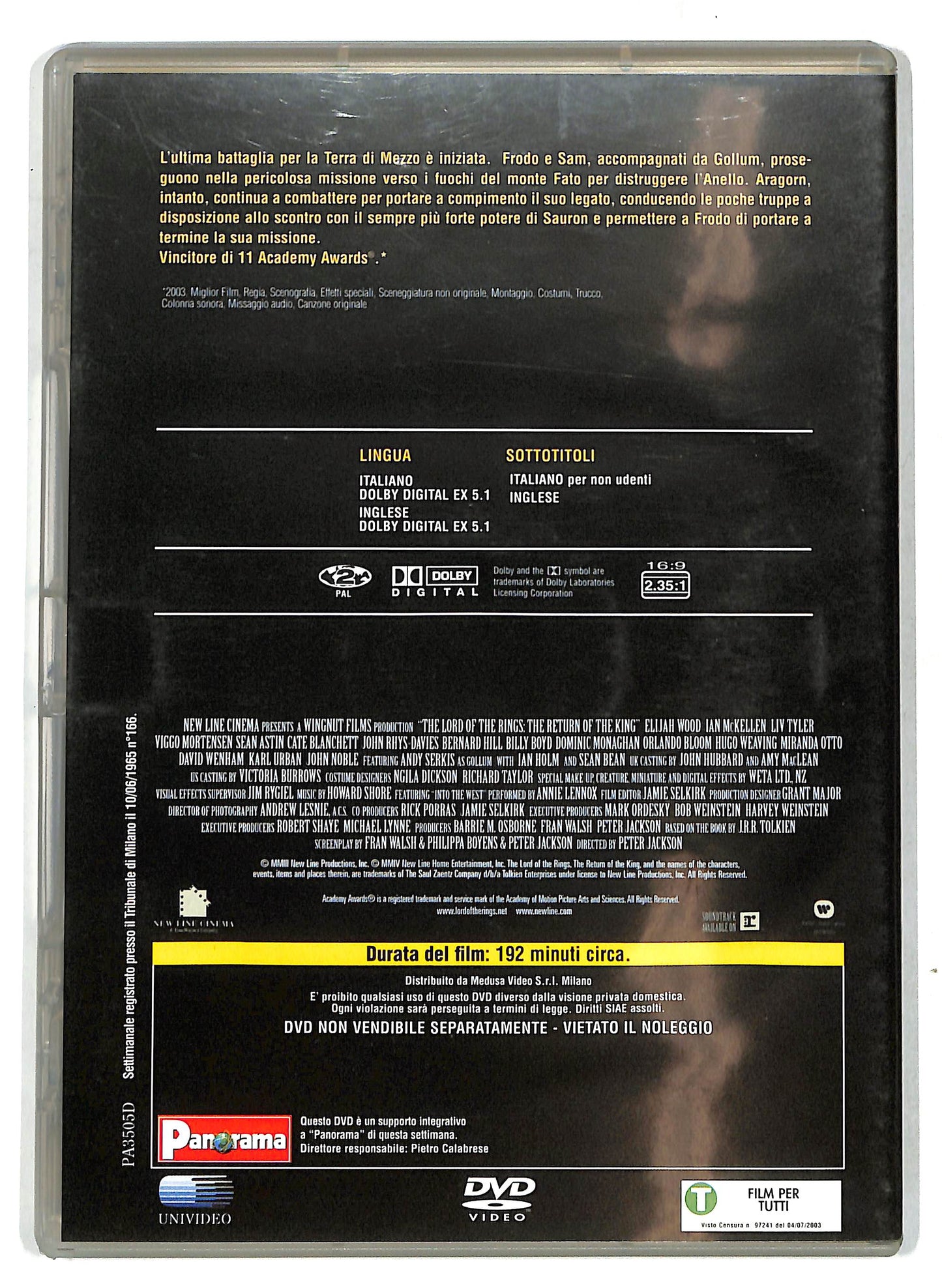 EBOND Il Signore degli Anelli - Il ritorno del re EDITORIALE DVD D718923