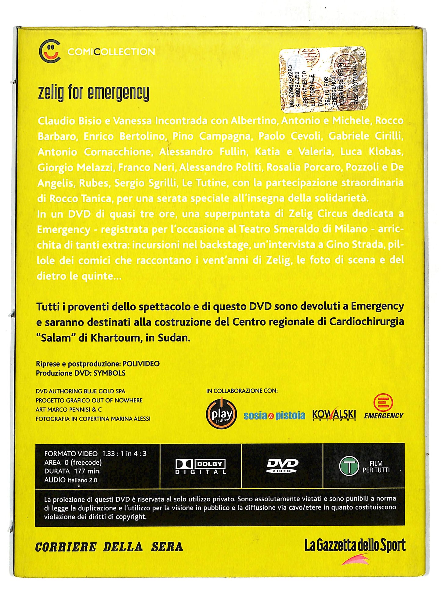 EBOND ComiCollection Vol 3 - Zelig for Emergency EDITORIALE DVD D719056
