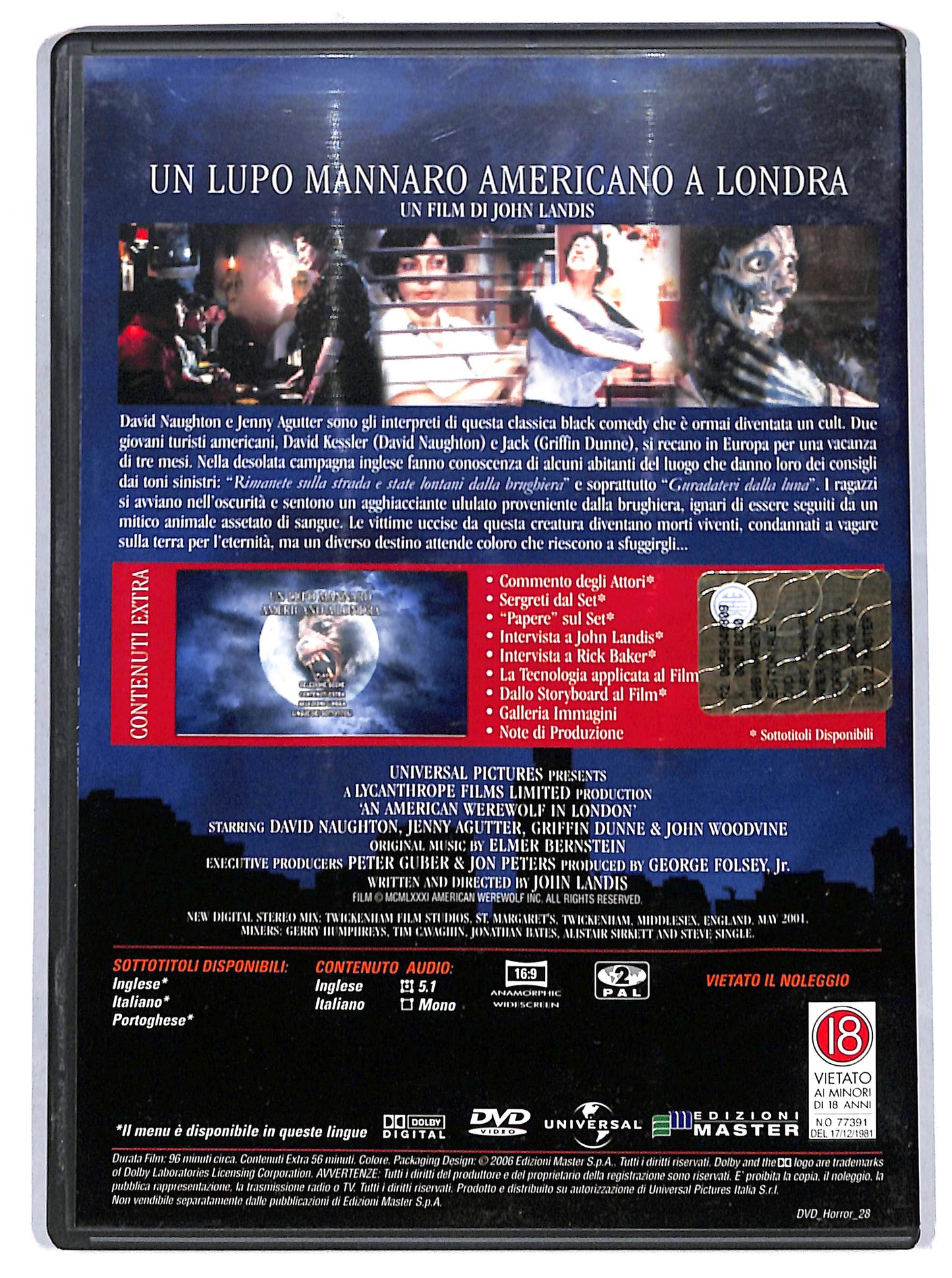 EBOND Un lupo mannaro americano a Londra EDITORIALE DVD D719446