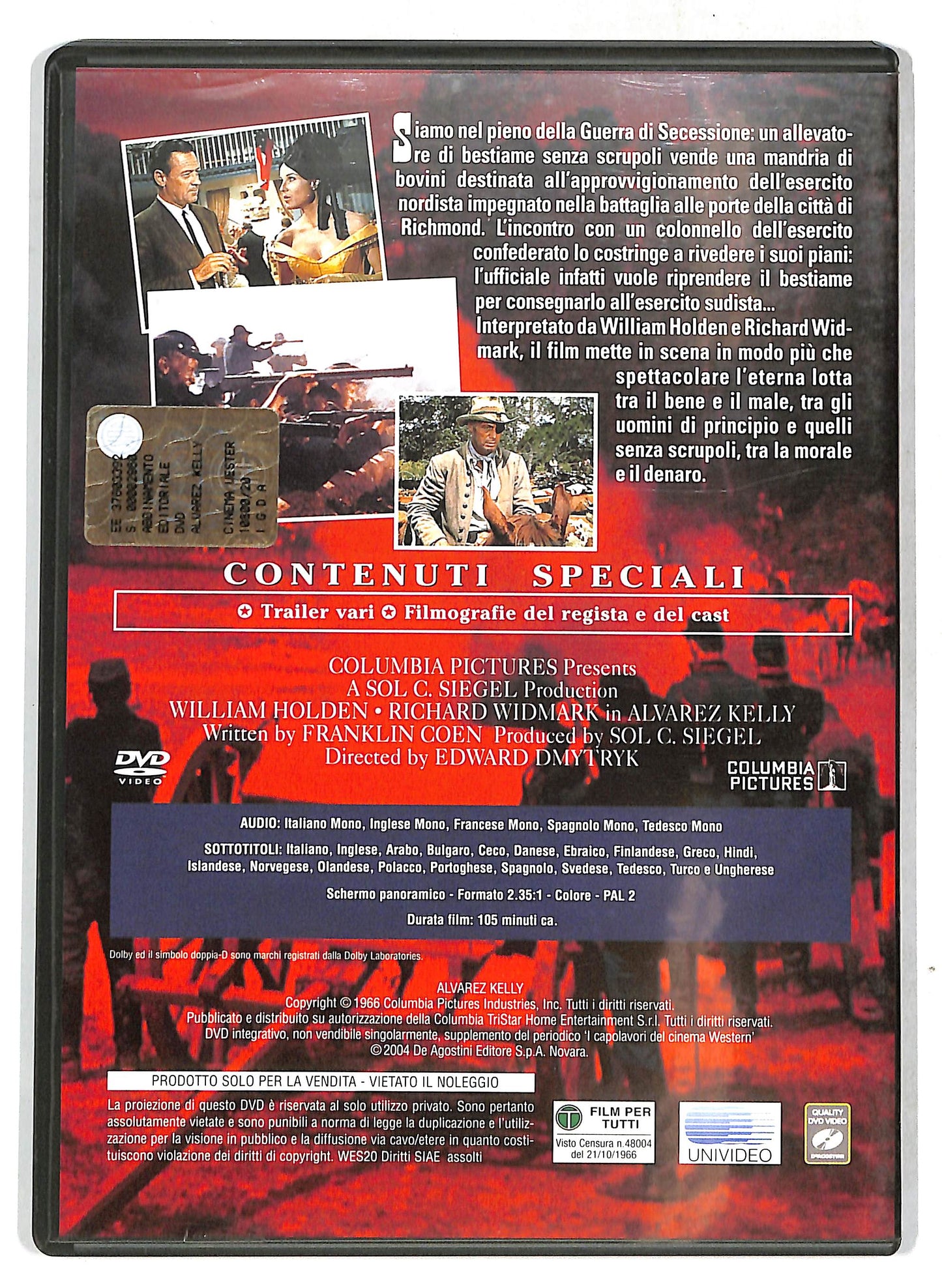 EBOND I capolavori del cinema western - Alvarez Kelly EDITORIALE DVD D720062