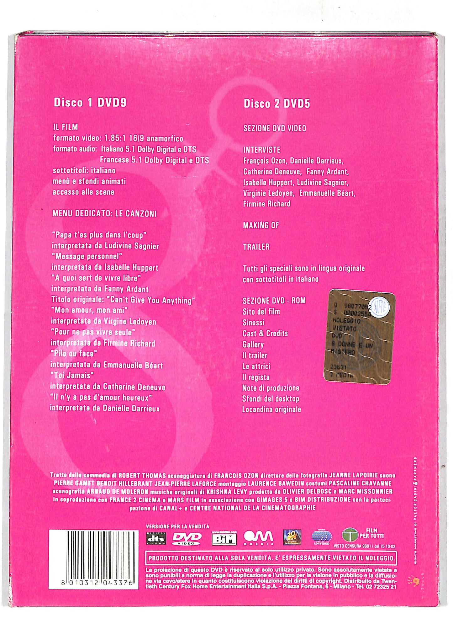 EBOND 8 donne e un mistero DVD D720128