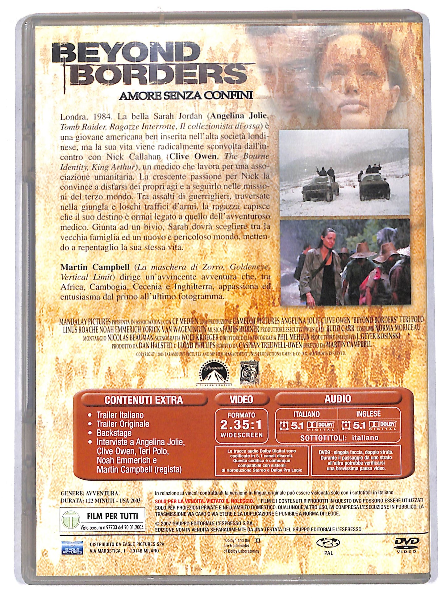 EBOND Beyond Borders amore senza confini EDITORIALE DVD D720456