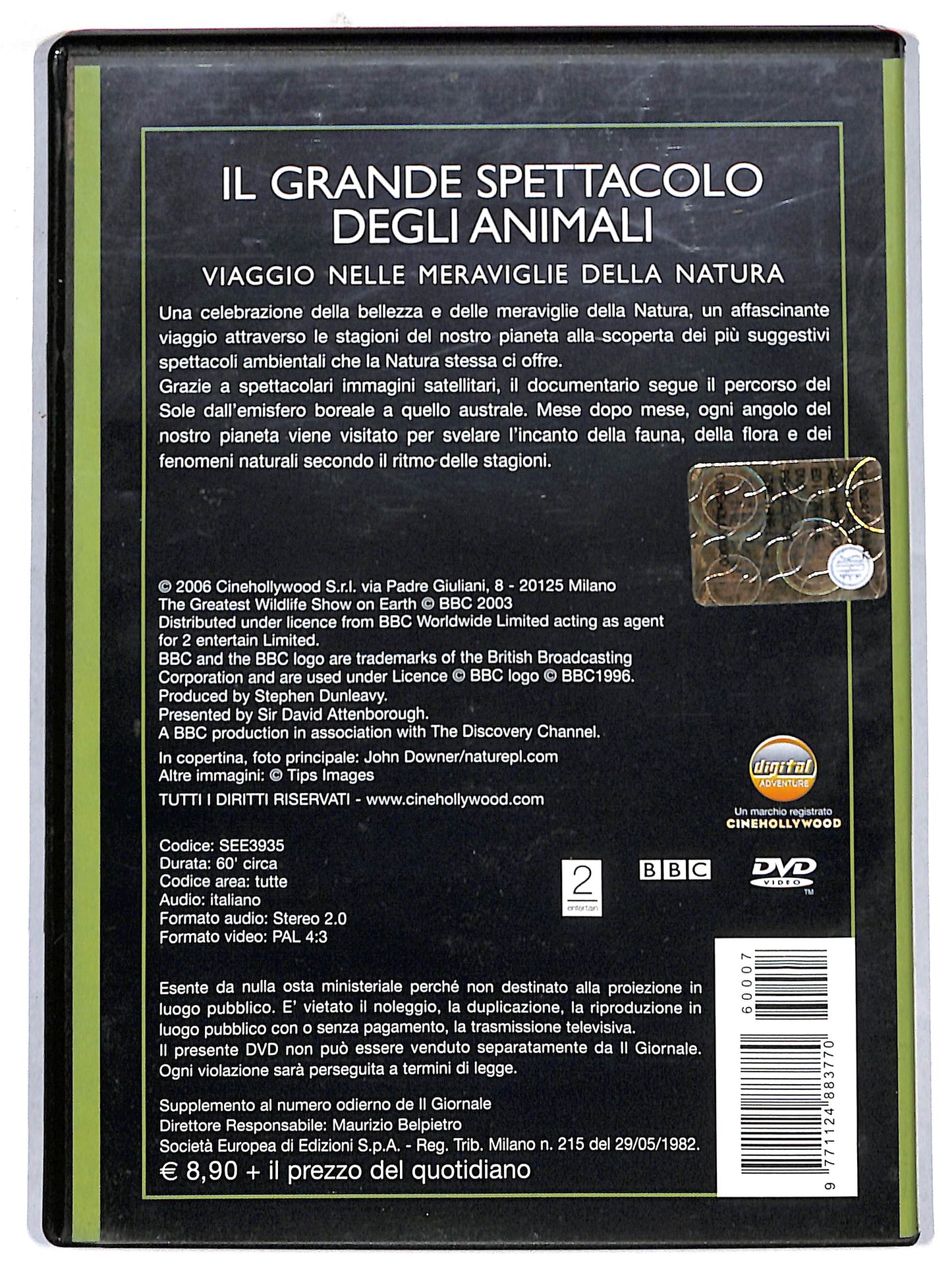 EBOND Il grande spettacolo degli animali Vol 2 EDITORIALE DVD D720542