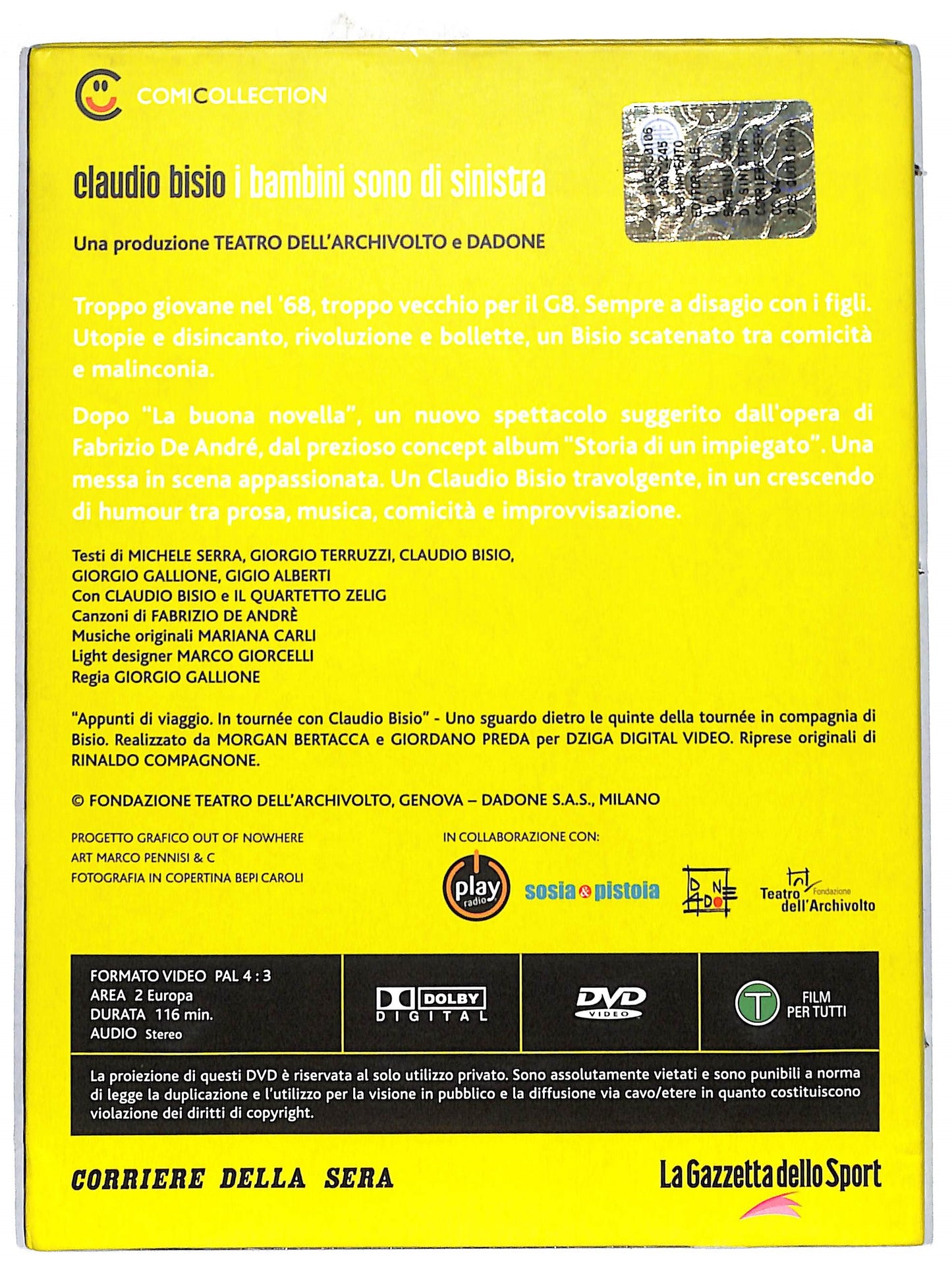 EBOND Claudio Bisio vol 4 - i bambini sono di sinistra EDITORIALE DVD D721064