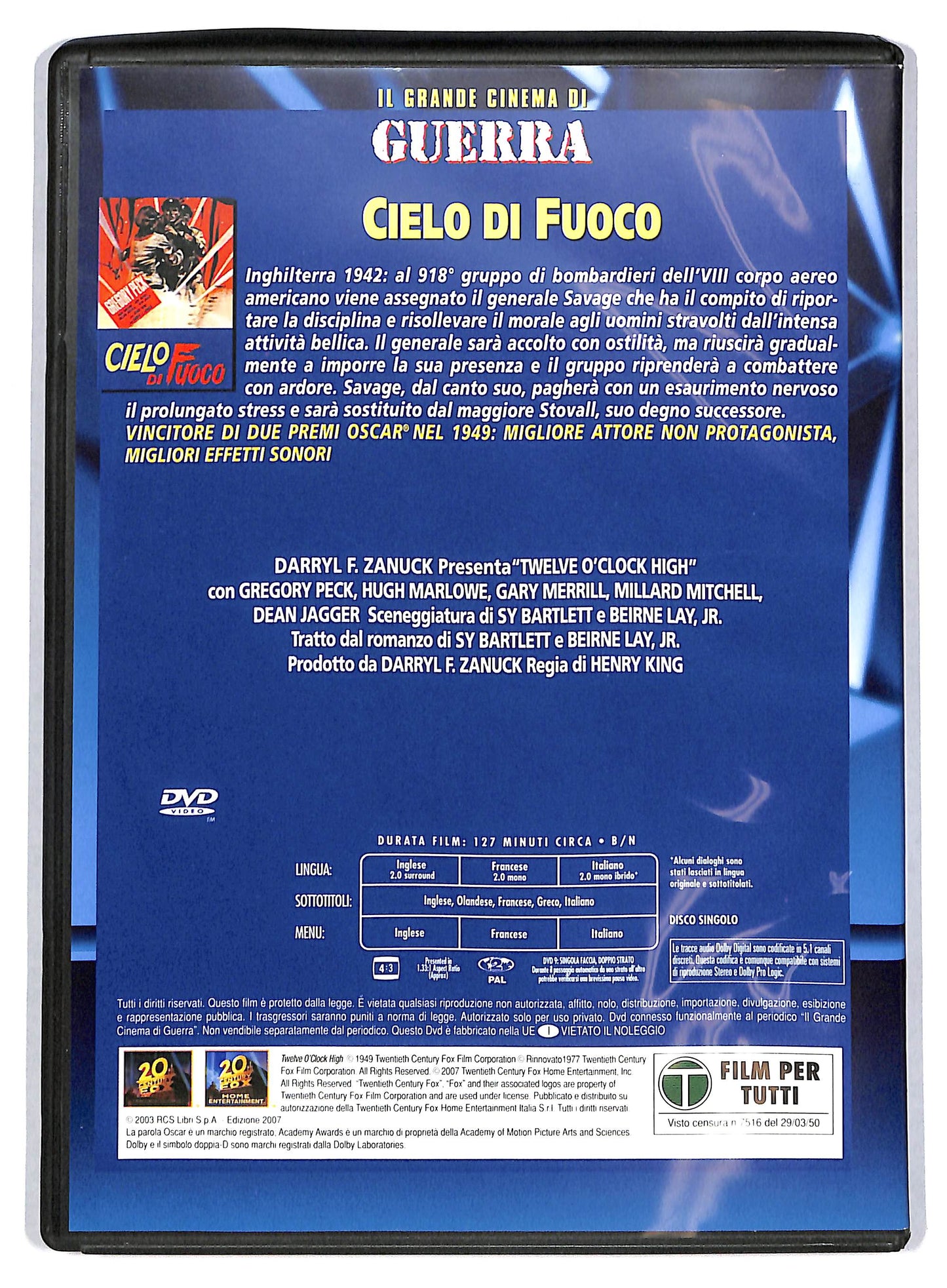 EBOND Cinema di guerra - Cielo di fuoco EDITORIALE DVD D721306