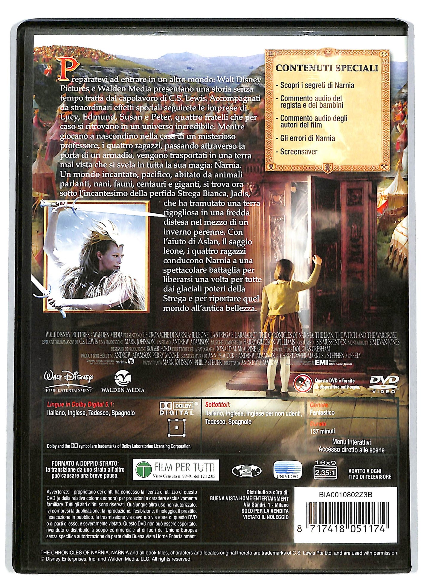 EBOND Le cronache di Narnia - Il leone la strega e l'armadio DVD D721743