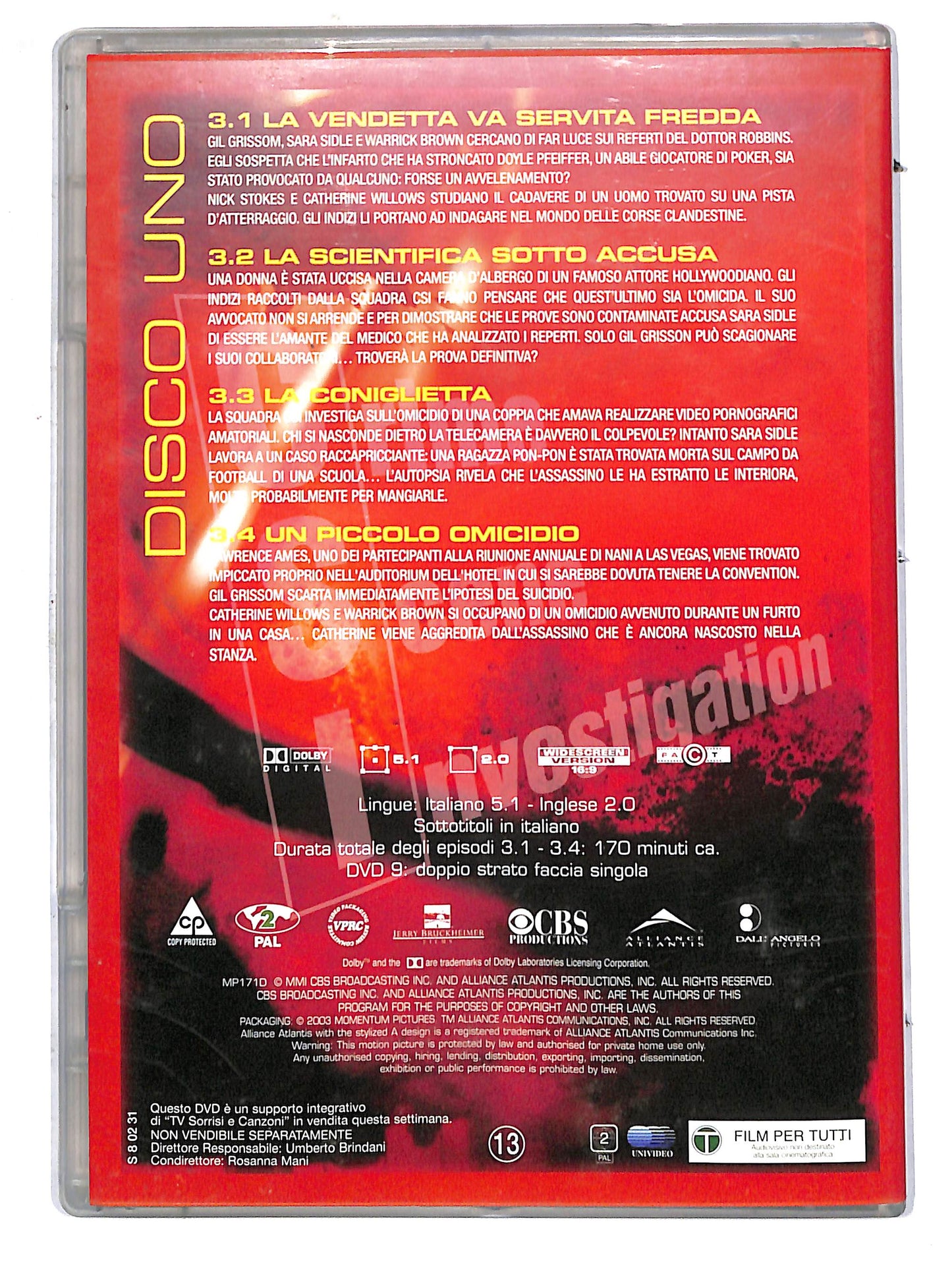 EBOND CSI : Crime Scene Investifation terza stazione Vol 1 EDITORIALE DVD D722010