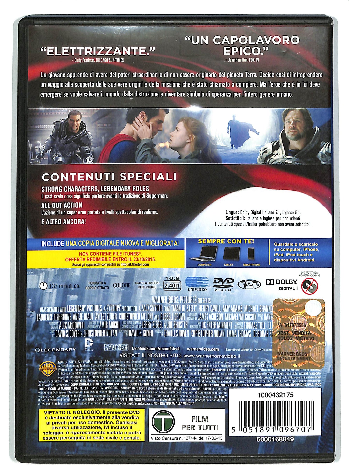 EBOND L' uomo d'acciaio Edizione speciale 2 Dischi DVD D722607