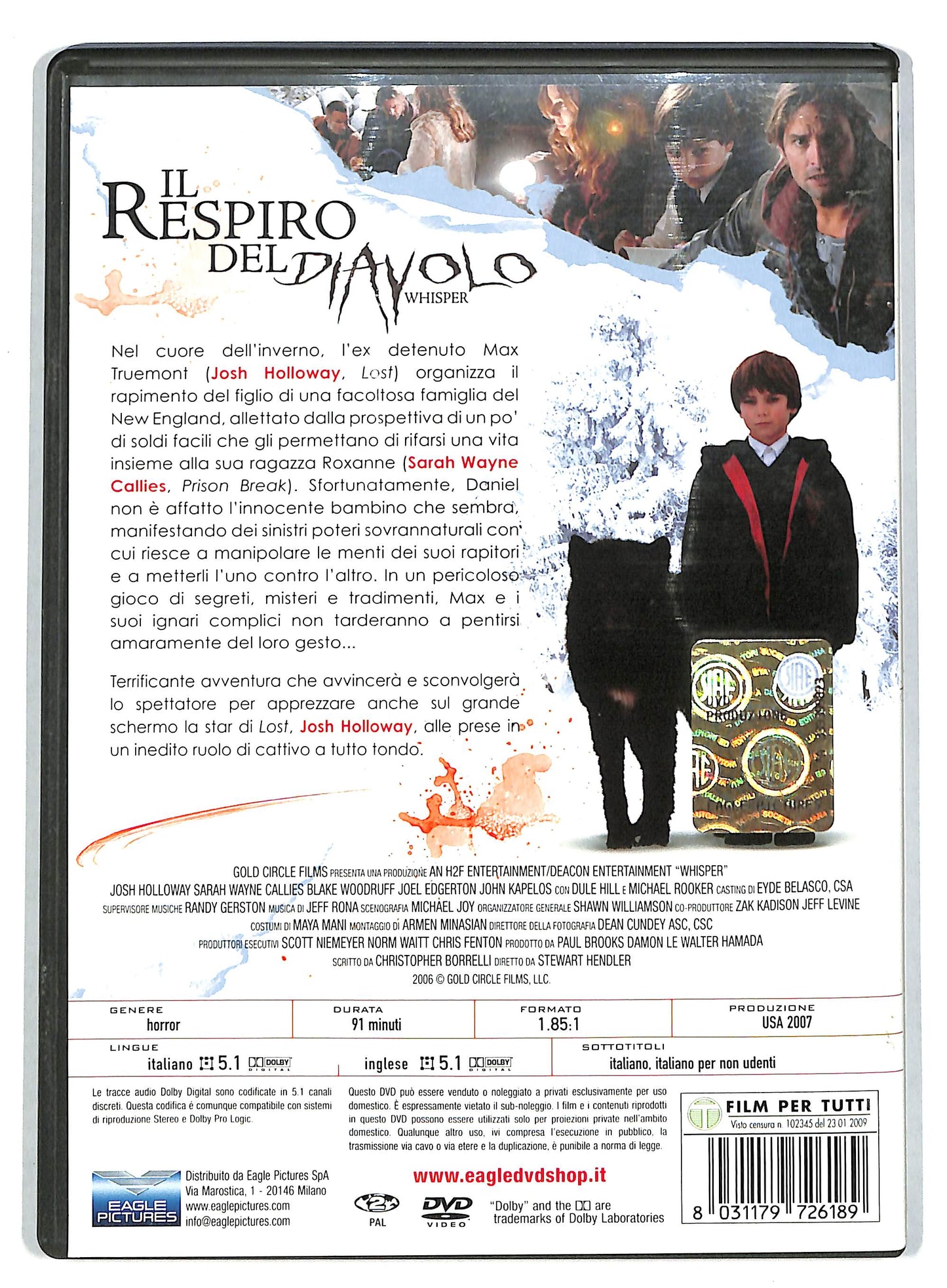 EBOND Il Respiro Del Diavolo DVD Ex Noleggio D722921