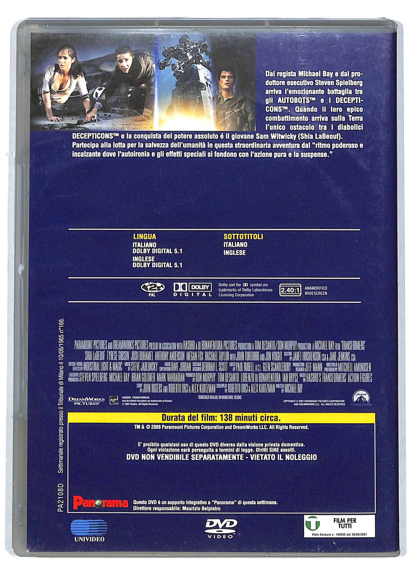 EBOND Transformers EDITORIALE DVD D724364