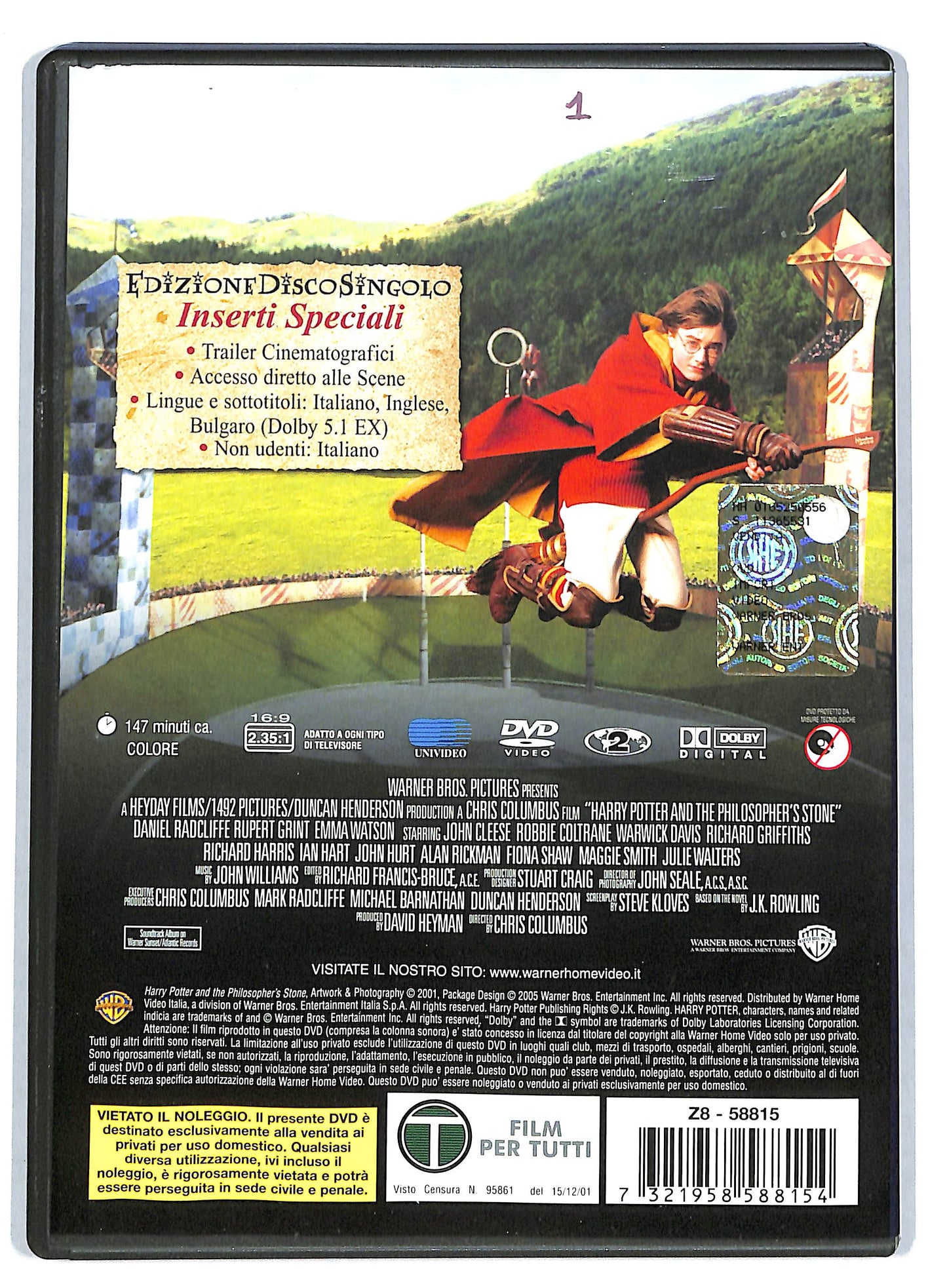 EBOND Harry Potter e la Pietra Filosofale edizione disco singolo DVD D724456