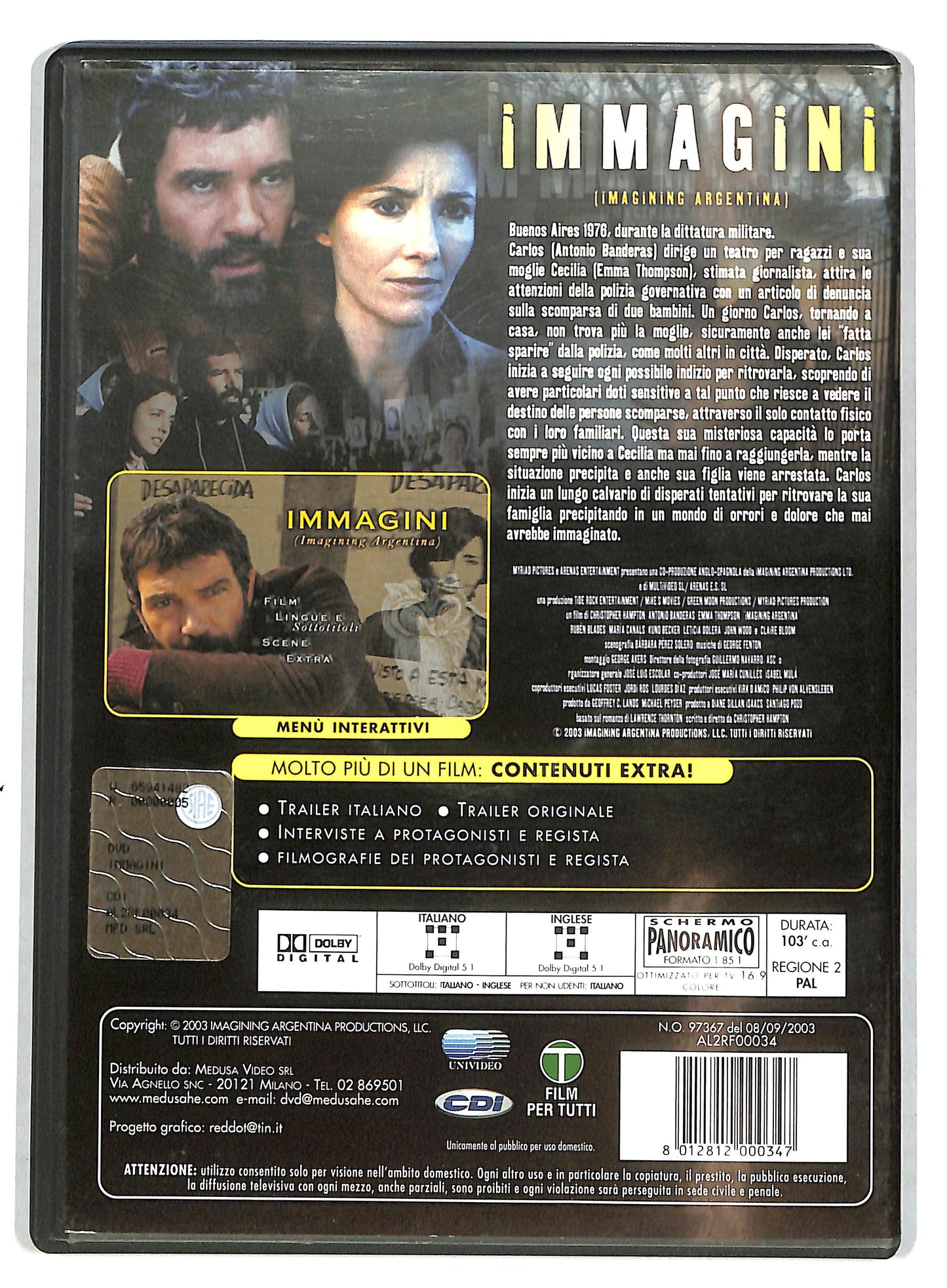 EBOND Immagini - Imagining Argentina DVD D724562