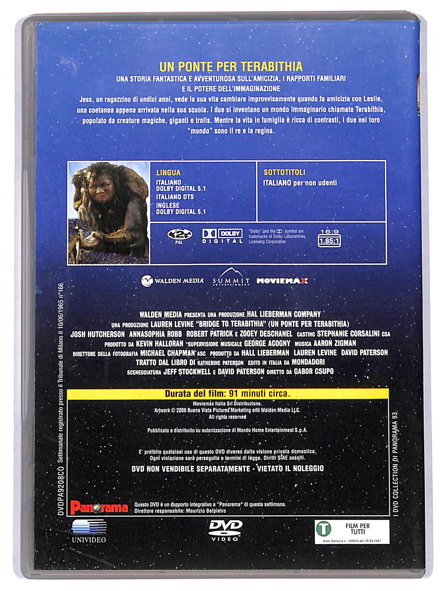 EBOND Un ponte per Terabithia EDITORIALE DVD D724715