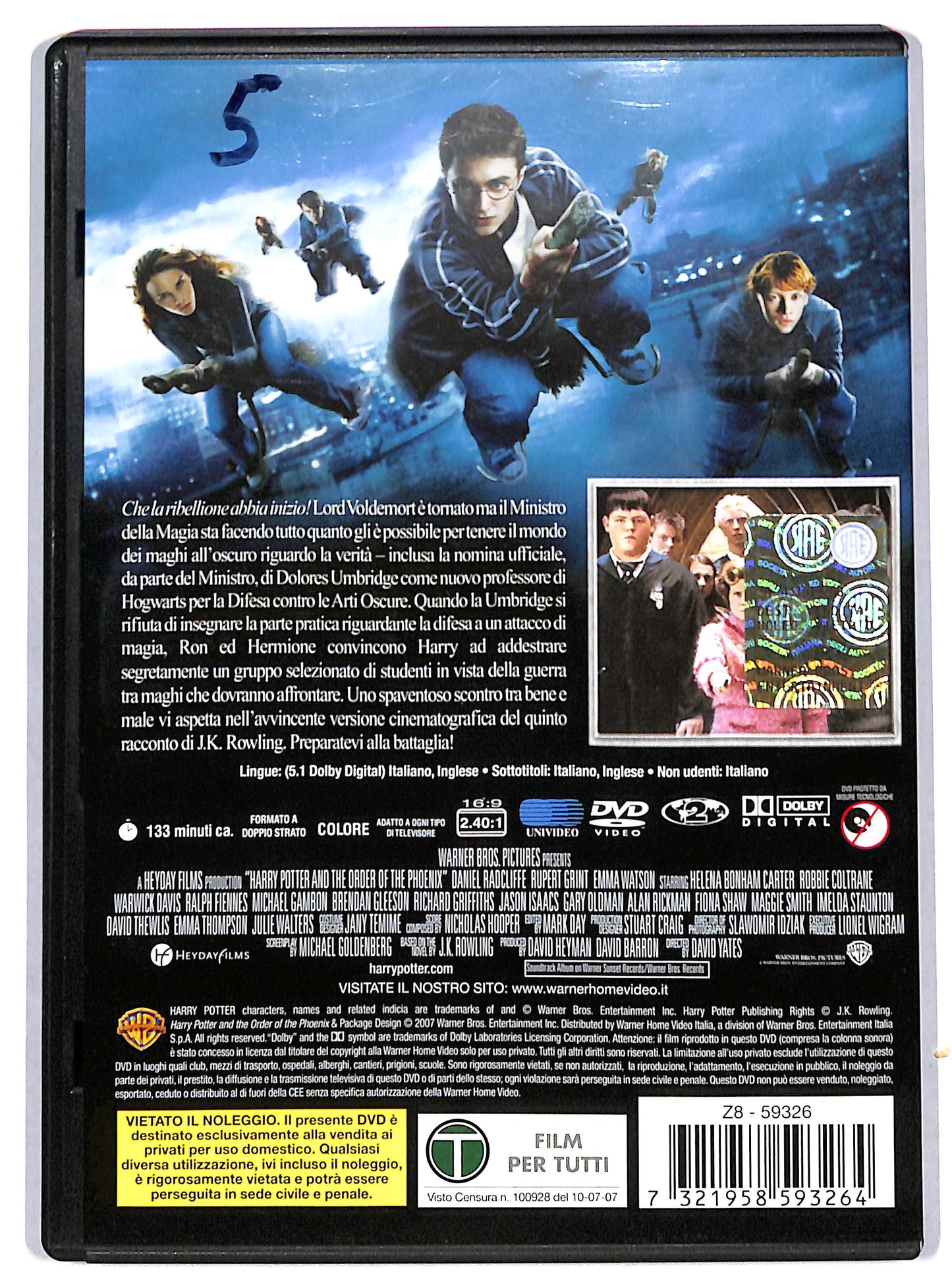 EBOND Harry Potter e l'ordine della fenice - Disco Singolo DVD D725027