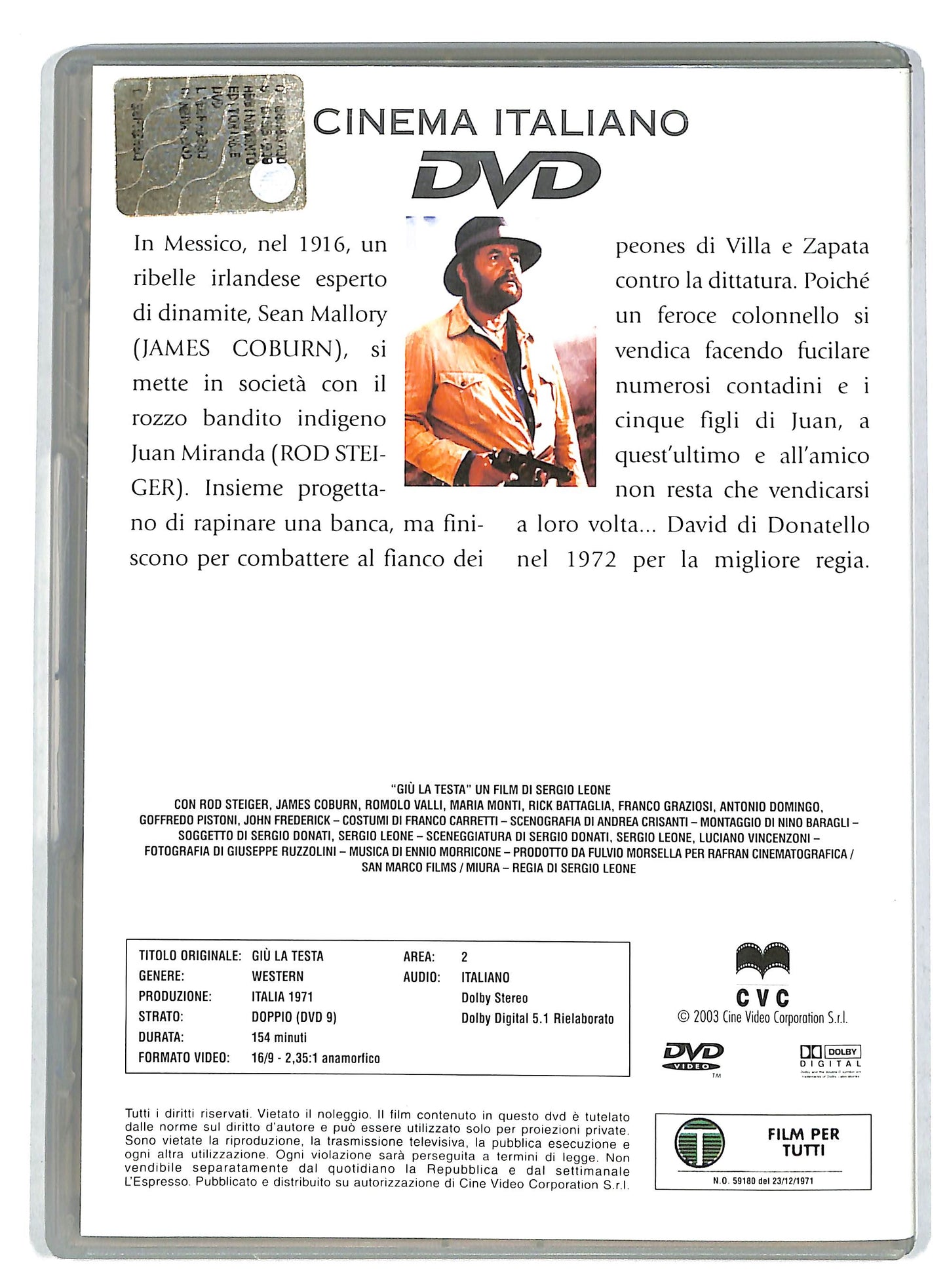 EBOND Giu La Testa Di Sergio Leone DVD Editoriale EDITORIALE D725346