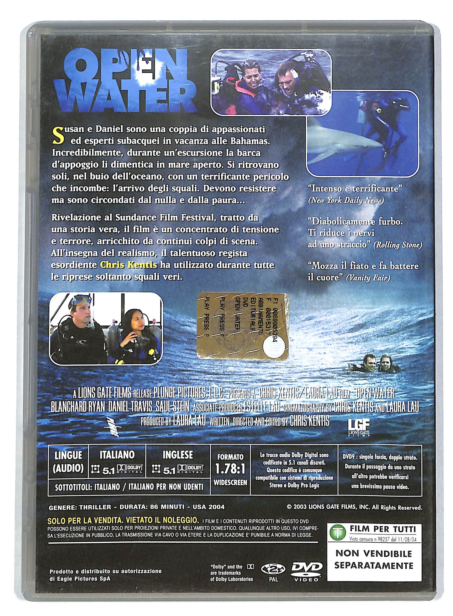 EBOND Open Water EDITORIALE DVD D725420