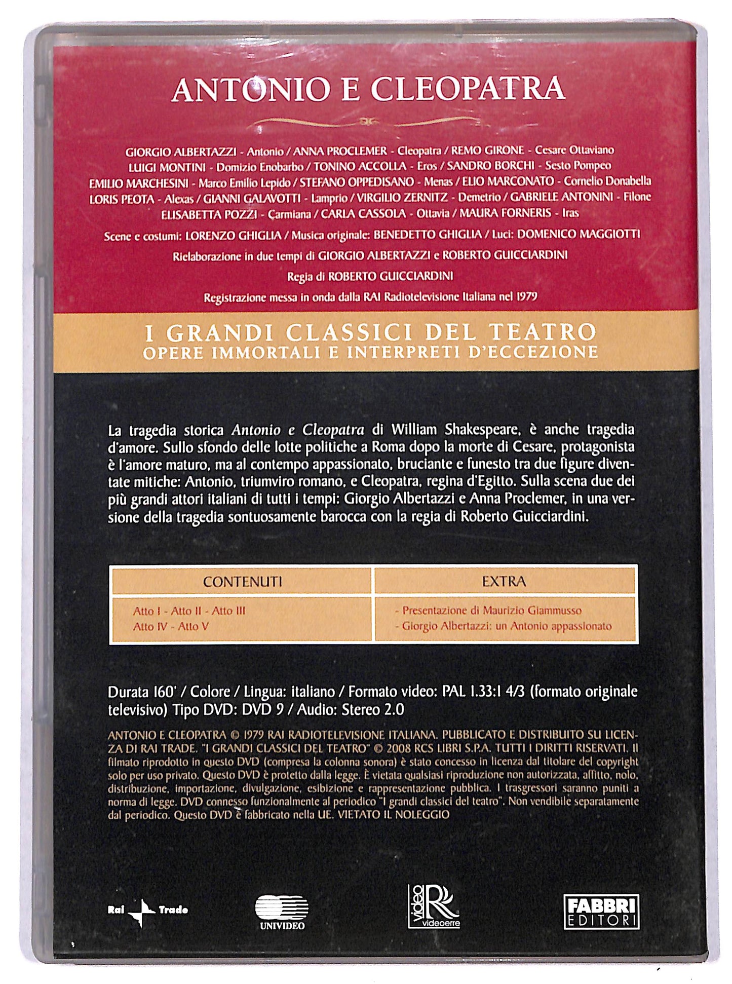 EBOND Antonio e Cleopatra DVD Editoriale EDITORIALE D726113