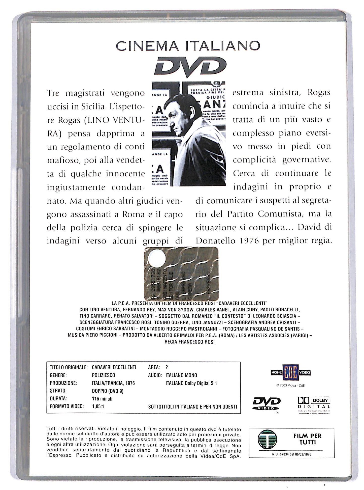 EBOND Cadaveri eccellenti EDITORIALE DVD D726163