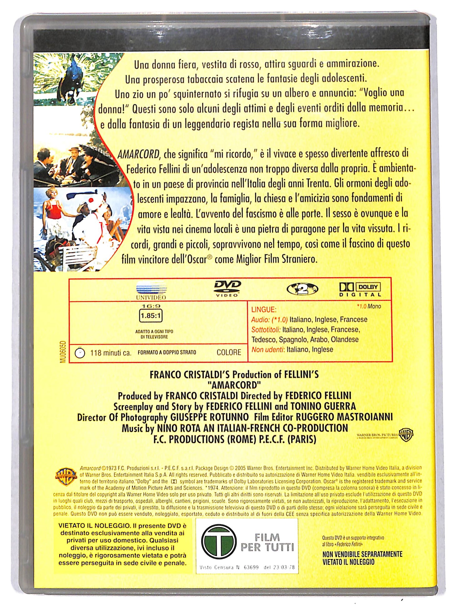 EBOND Amarcord EDITORIALE DVD D726218