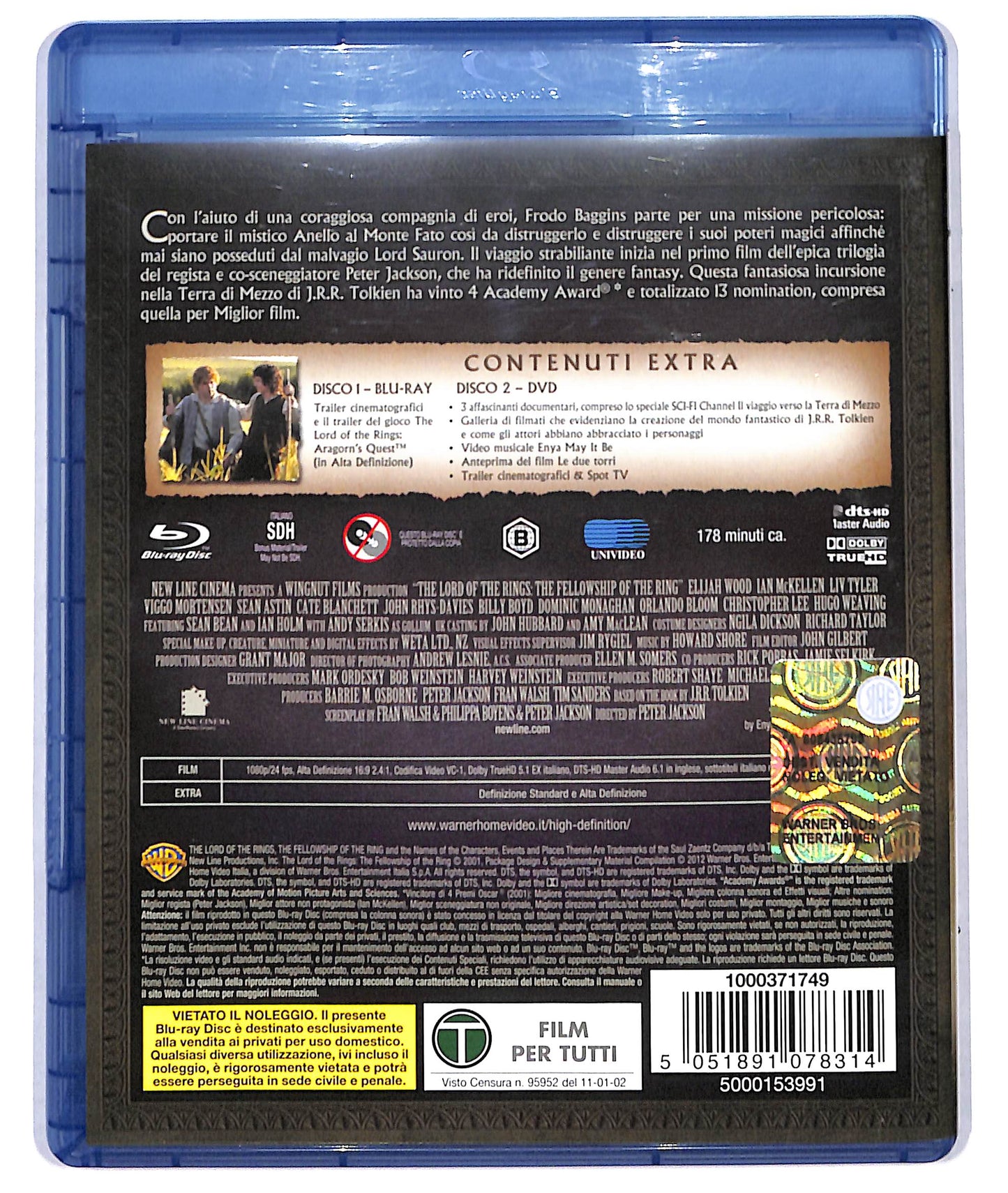 EBOND Il Signore degli Anelli - La Compagnia Dell'anello BLURAY D726429