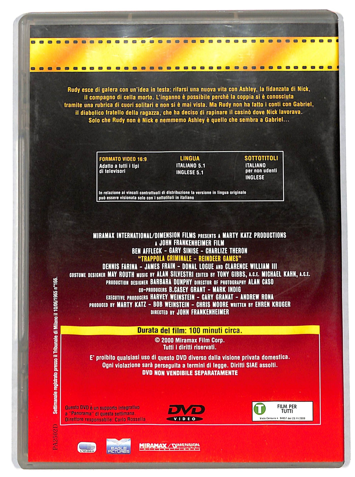 EBOND Trappola criminale EDITORIALE DVD D726657