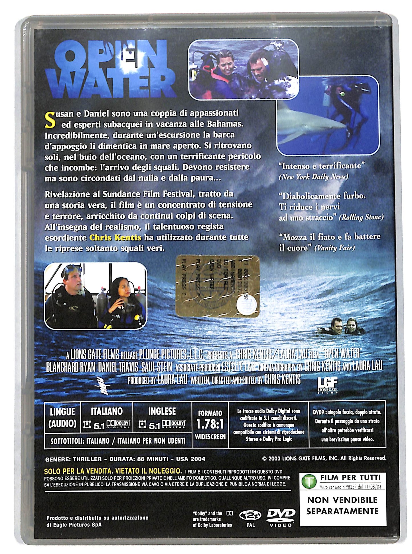 EBOND Open Water EDITORIALE DVD D726724
