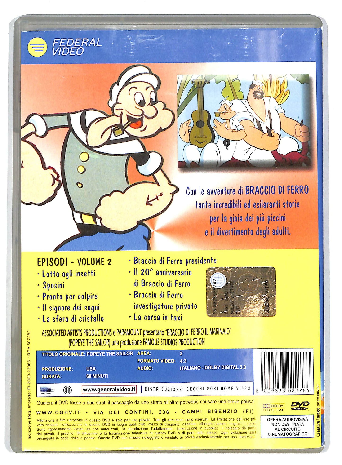EBOND Le grandi avventure di Braccio di ferro volume 2 DVD D727014