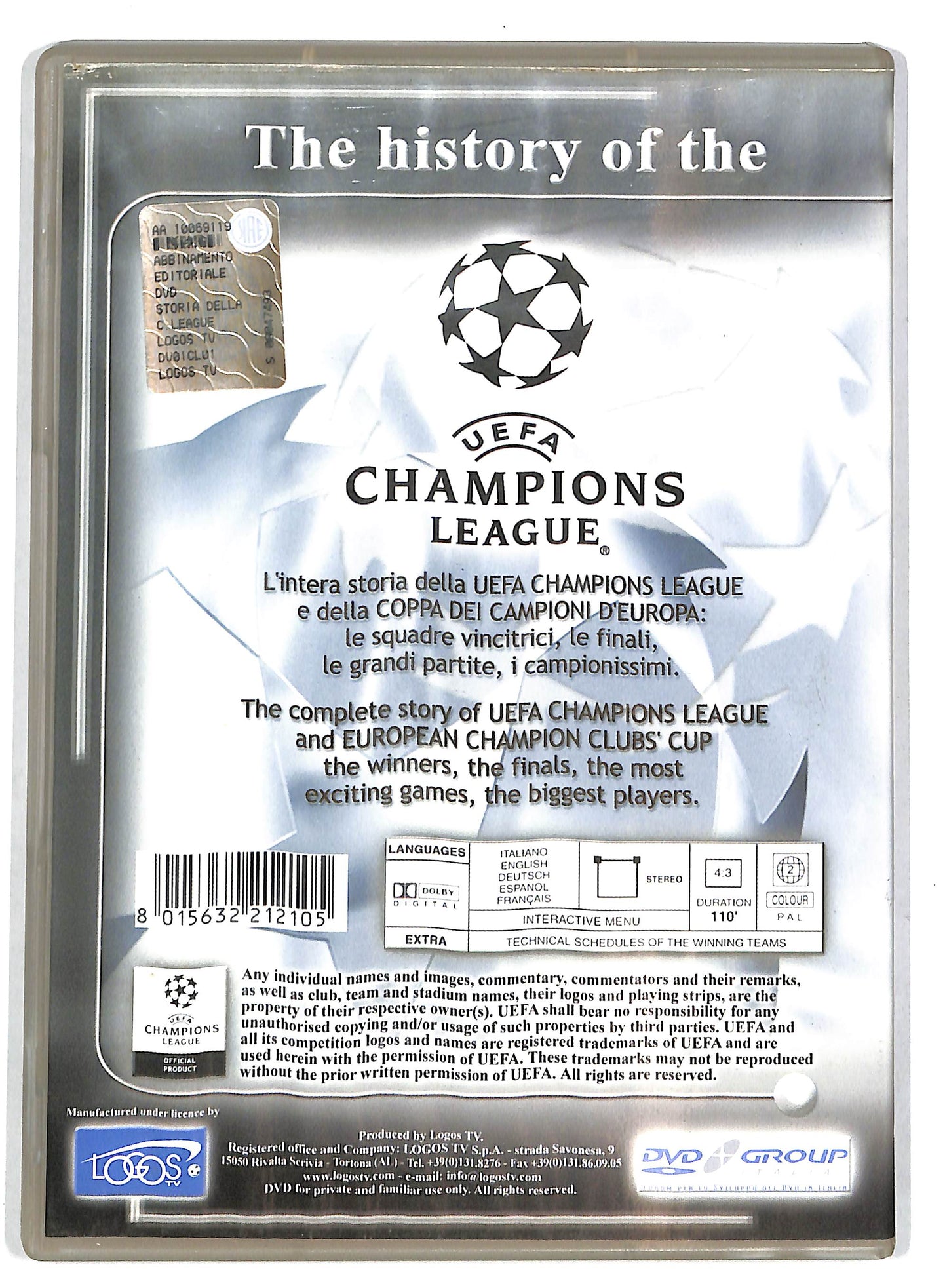EBOND The History Of The UEFA Champions League DVD D727540