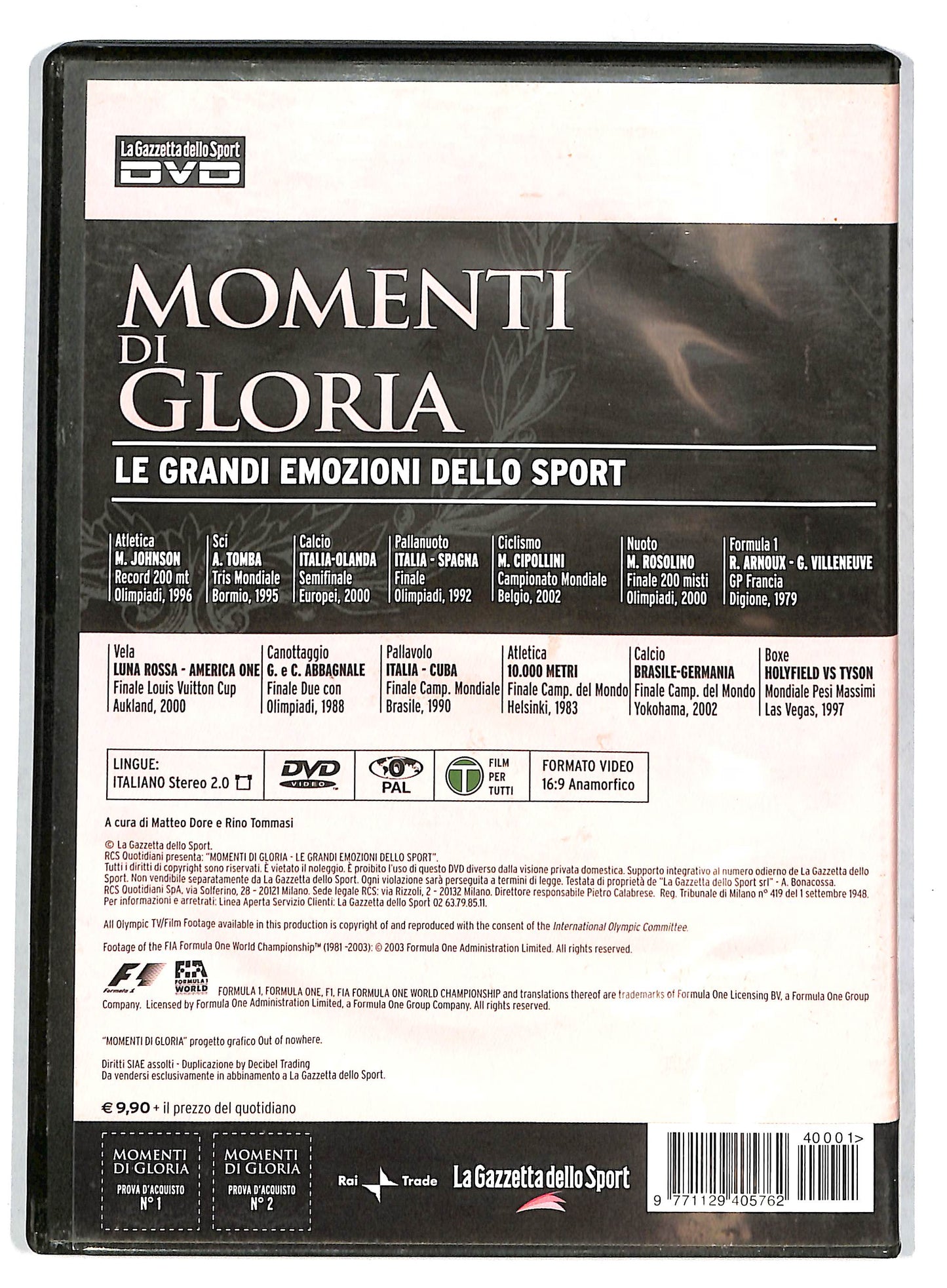 EBOND momenti di gloria - le grandi emozioni dello sport (1-2) DVD D727541