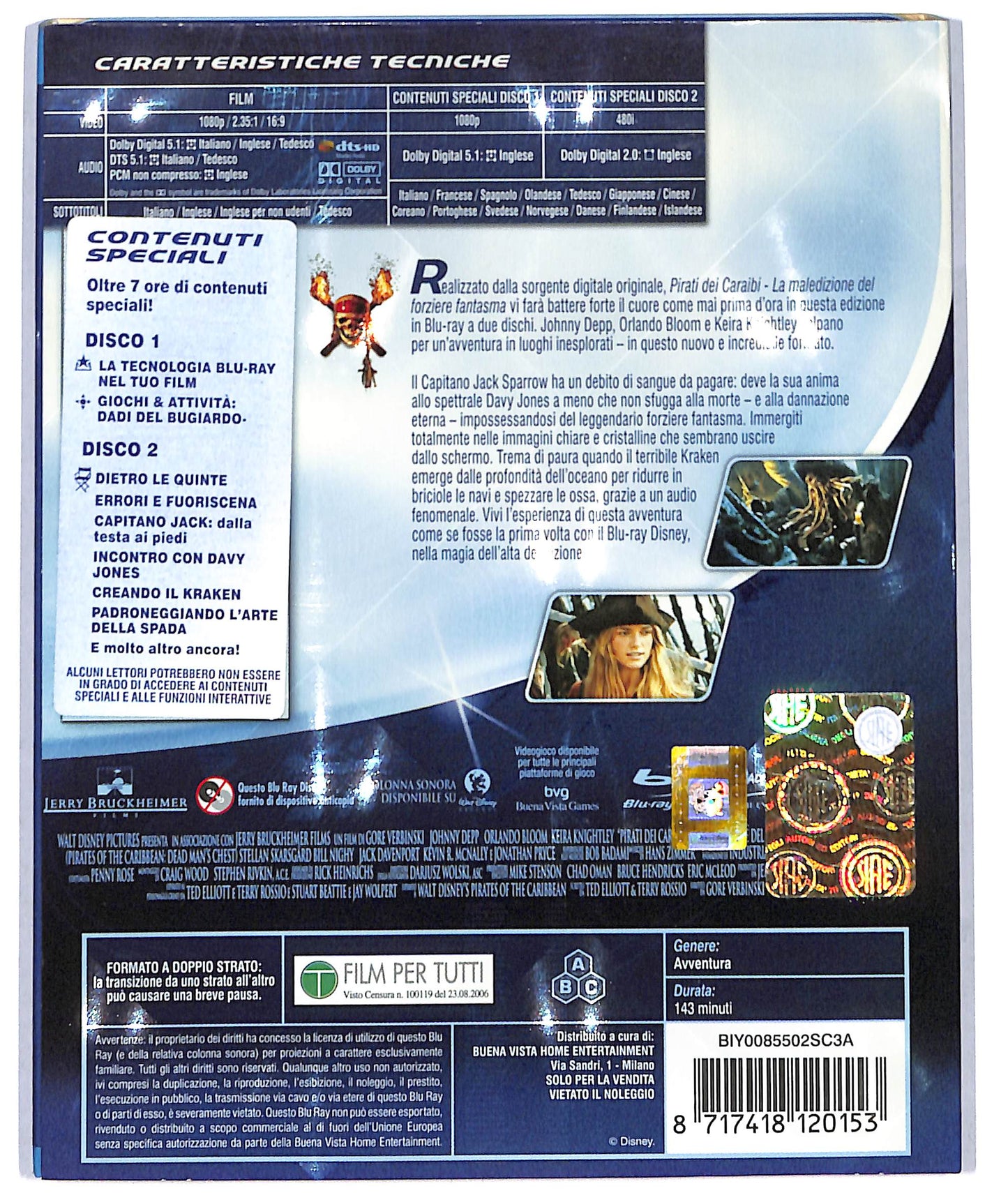 EBOND Pirati dei Caraibi La maledizione del forziere fantasma ( 2 BLURAY ) SLIPCASE BLURAY D729211