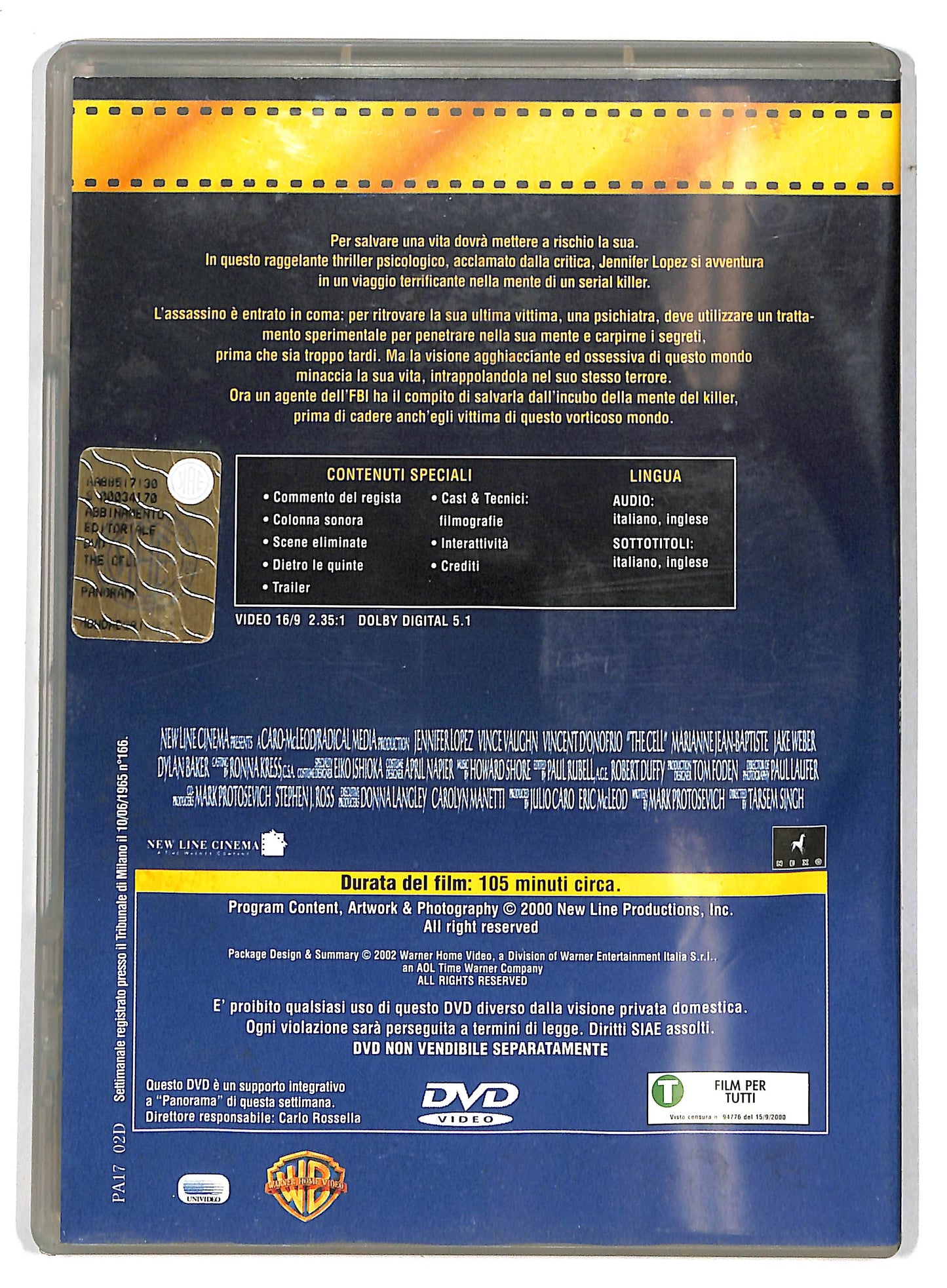 EBOND The Cell La cellula DVD EDITORIALE D730054